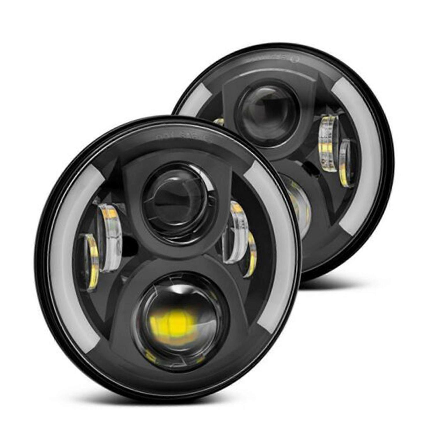 12v/24v Motorrad-led-scheinwerfer, Runde Blinkerlampe, 7 Zoll, Scheinwerferersatz Für Jeep Wra