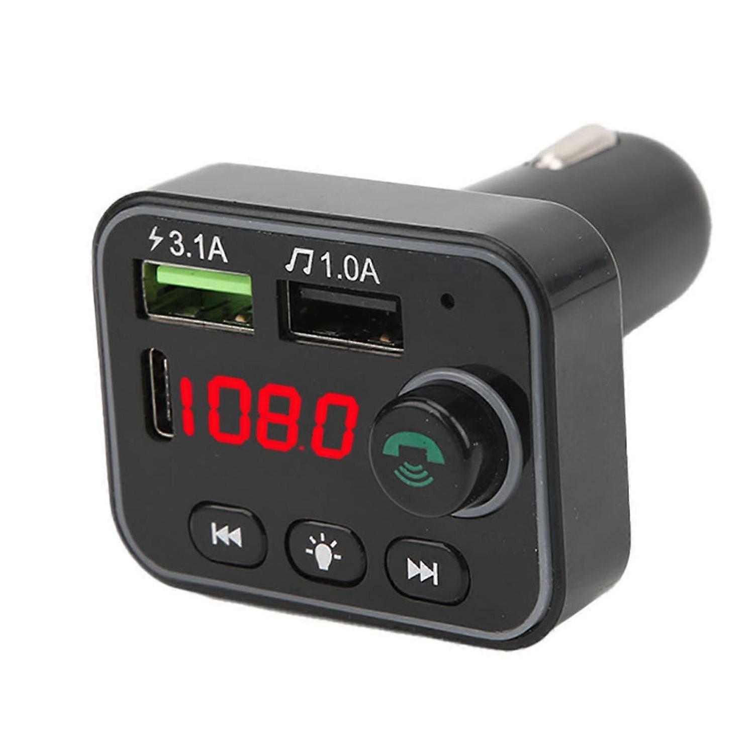 Bluetooth 5.0 Fm-transmitter, Mp3-player, Handy-ladegerät, Akku-spannungserkennung Mit Farbenfroher Atmosphäre