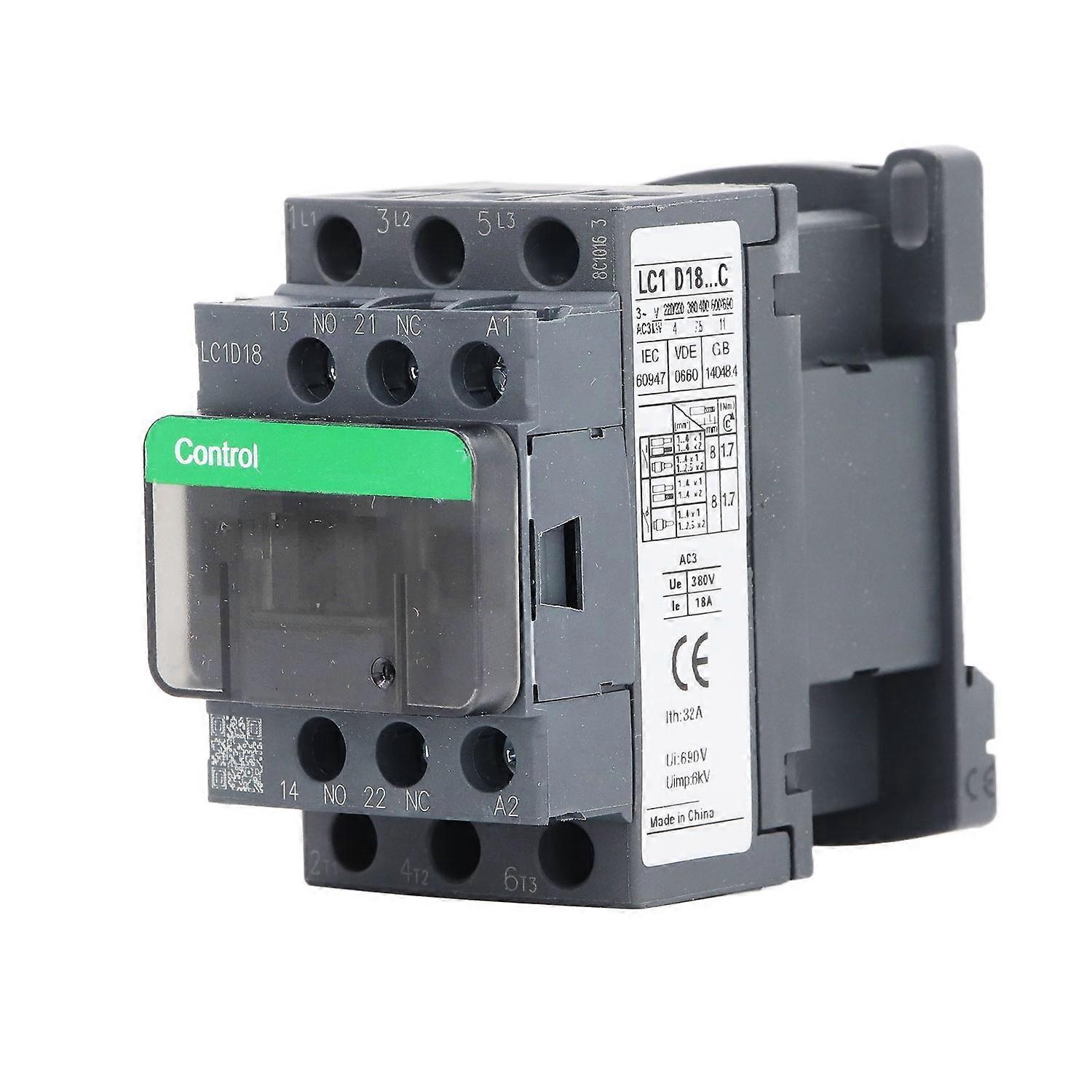 Lc1d18 Wechselstromschütz, 380 V Nennspannung, Industrieller Elektrischer Wechselstromschütz-ersatz, 18 A Ac220 V Spule