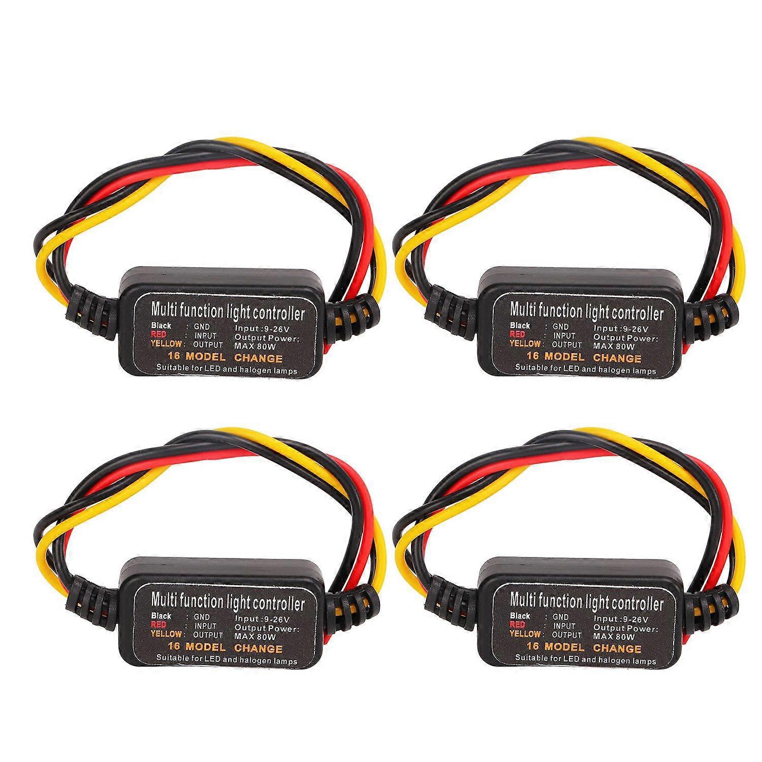 4 Stück Dc9–26v Led-bremslichtblinker Mit Stroboskopsteuerung Und 16 Einstellbaren Modi Für Auto Und Motorrad