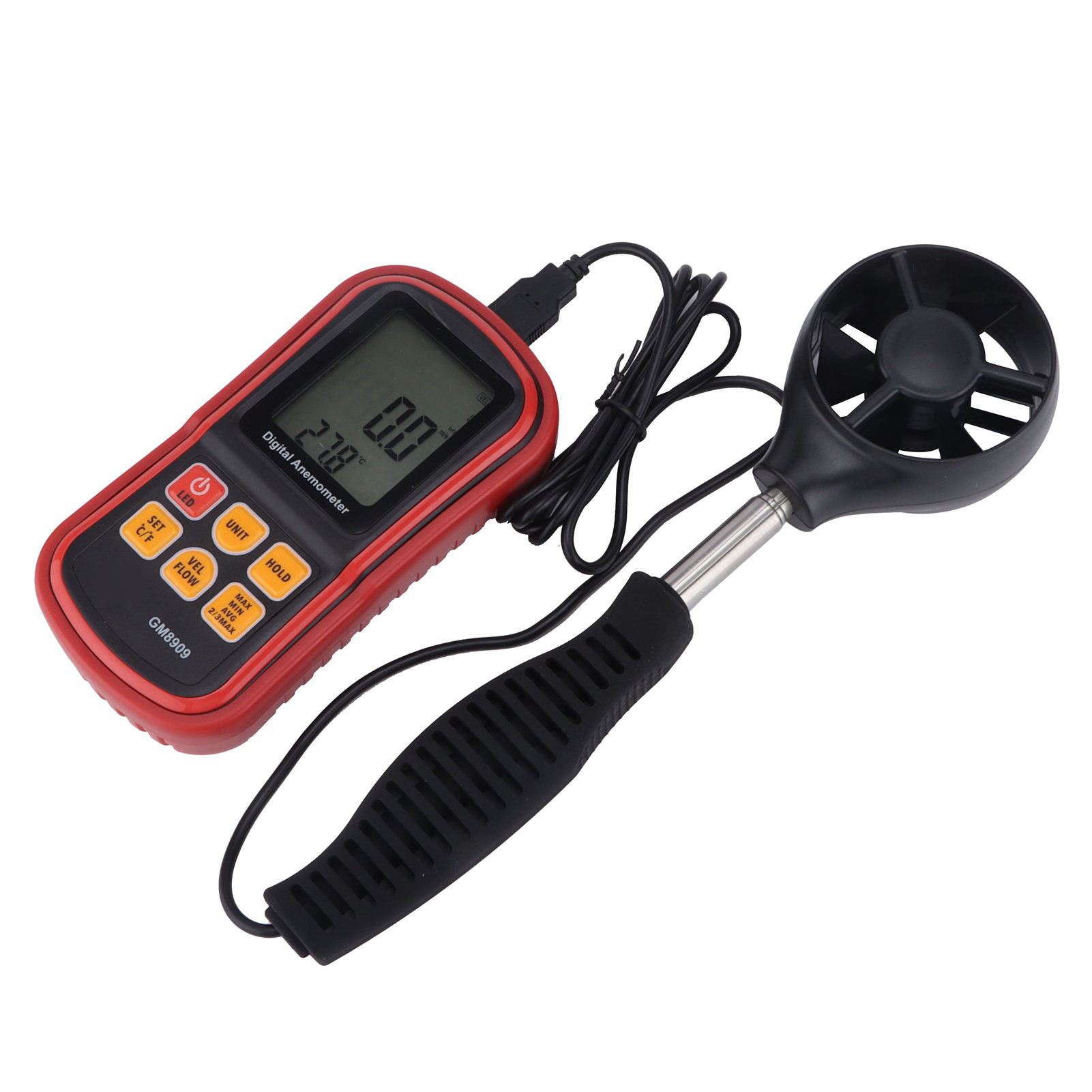 Gm8909 Multifunktionales Anemometer Mit Digitaler Anzeige Und Datenspeicherung, Hand-windrichtungsanzeige