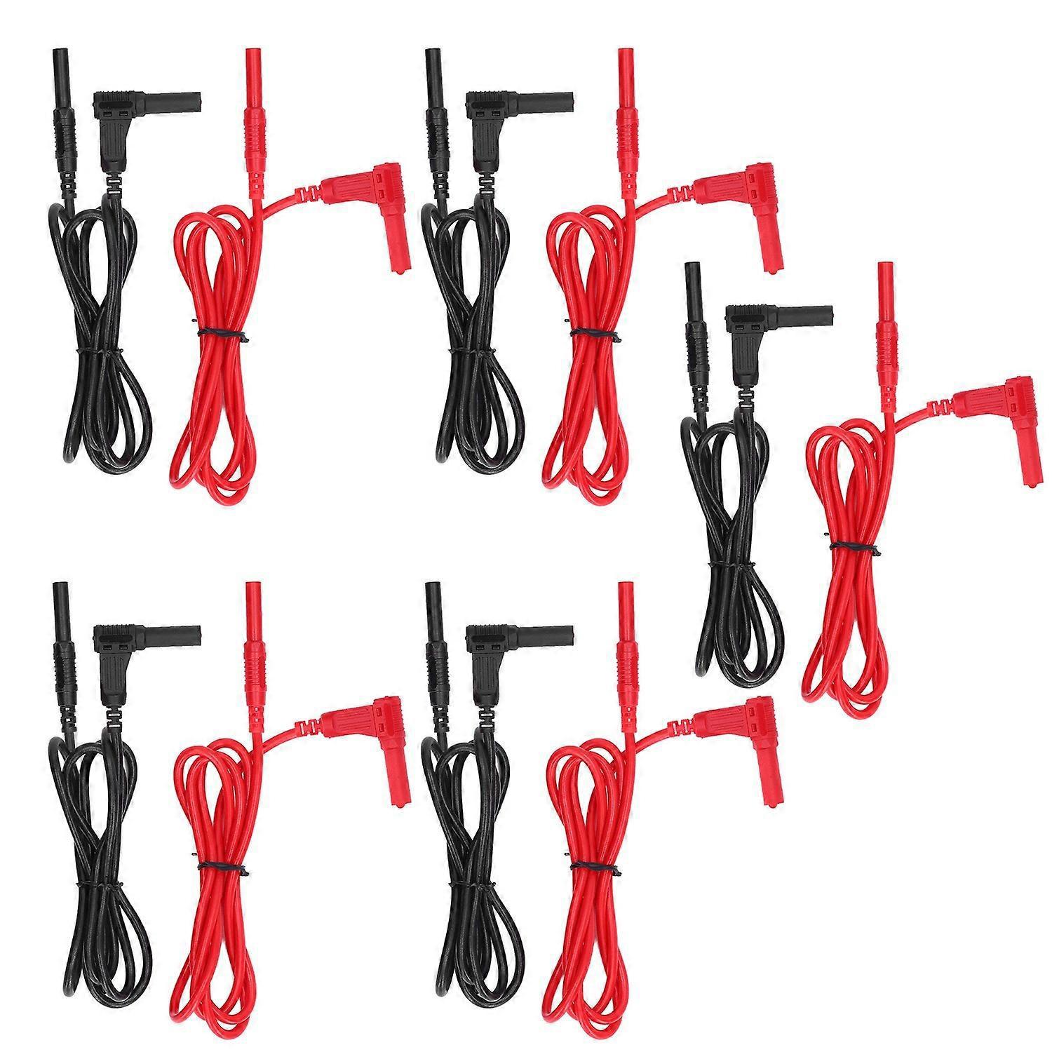 5er-set Bananenstecker-prüfleitungen, 4 Mm Rechtwinklige Stecker, Gerades Prüfkabel (stecker Auf Stecker) Für Elektronische Prüfungen