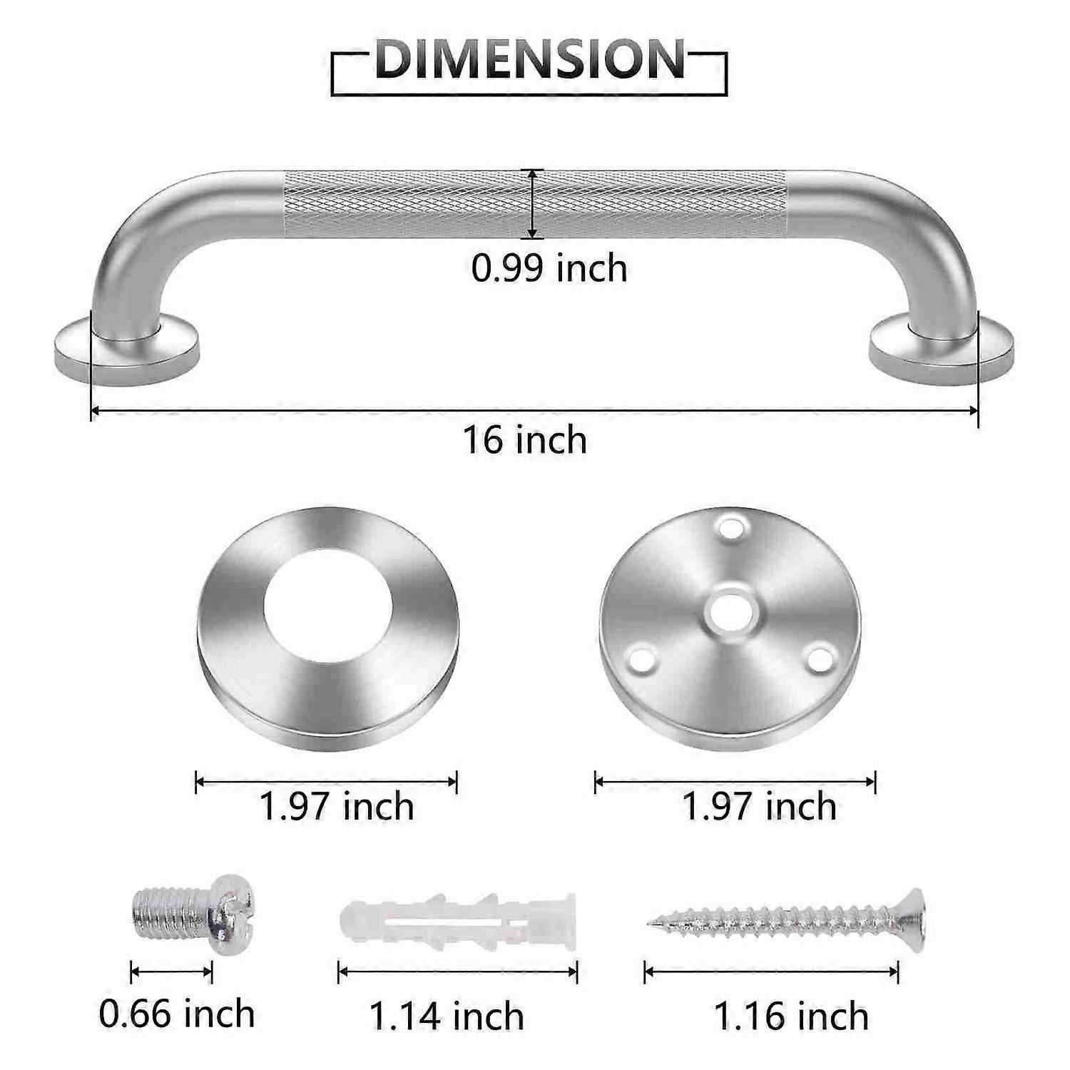 2er-pack Duschhaltegriffe, 40,6 Cm (16 Zoll), Edelstahl, Rutschfest, Badezimmer-sicherheitshaltegriff Für Duschstuhl B