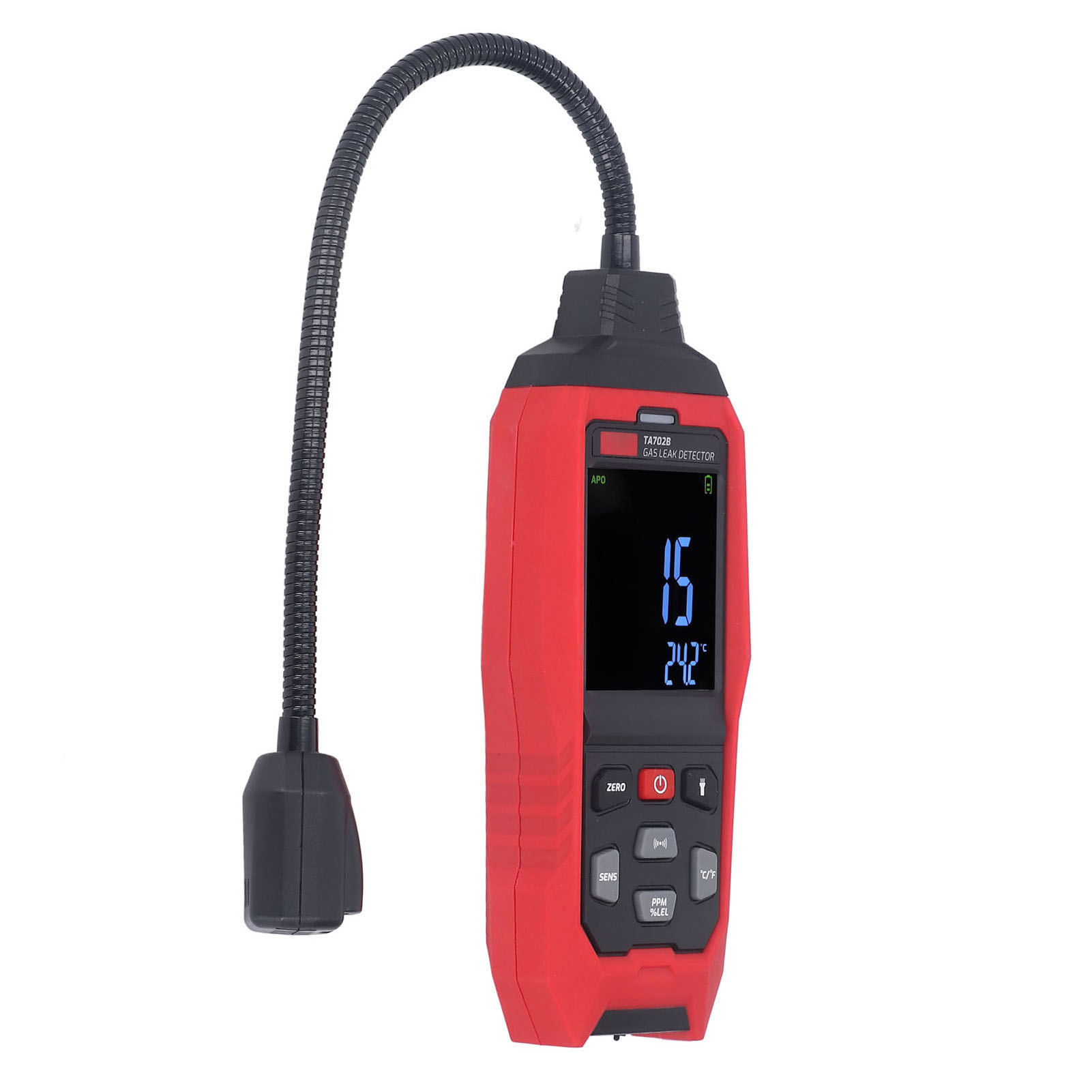 Tragbarer Gaslecktester Mit Beleuchtung, Licht- Und Tonalarm, Hd-farbbildschirm Und Beleuchtung