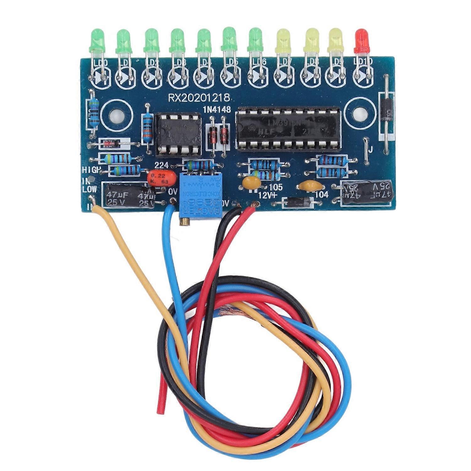 Led-audiopegelanzeigemodul, 10 Segmente, 11 Stück 3-mm-leds, Audiopegelanzeigeplatine Für Vu-meter