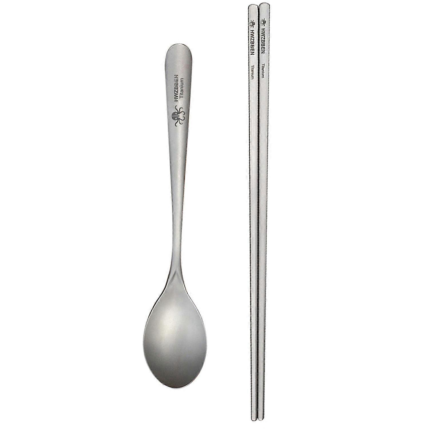 Leichtes Essstäbchen- Und Löffelset Aus Titan Für Zuhause, Outdoor-aktivitäten, Camping, Wandern Und Picknicks