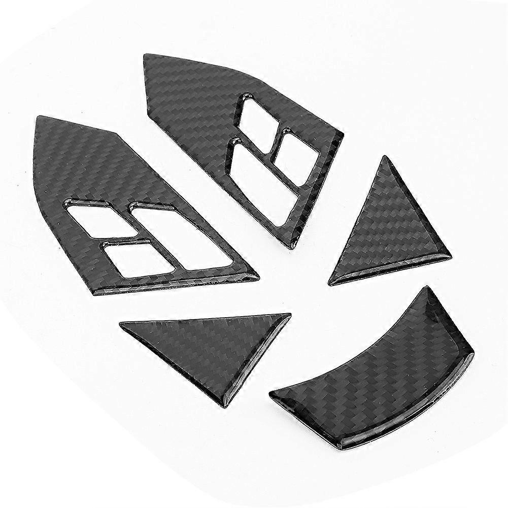 5 Stück Carbonfaser-lenkradknopf-abdeckungsaufkleber Passend Für 5er Bmw E60 2004-2010