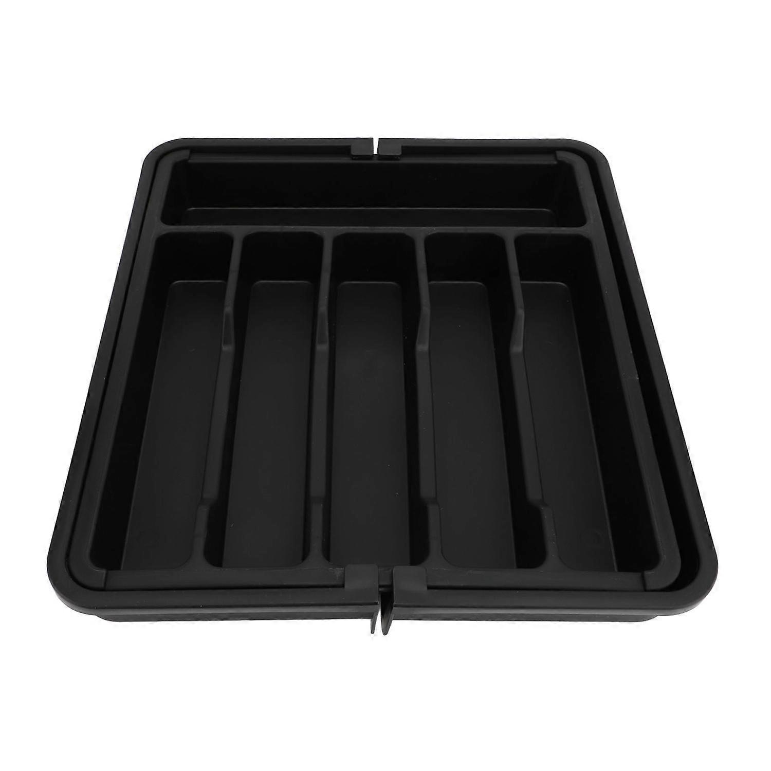 Ausziehbarer Besteckkasten Aus Kunststoff, Besteckhalter, Besteckorganizer Für Schubladen