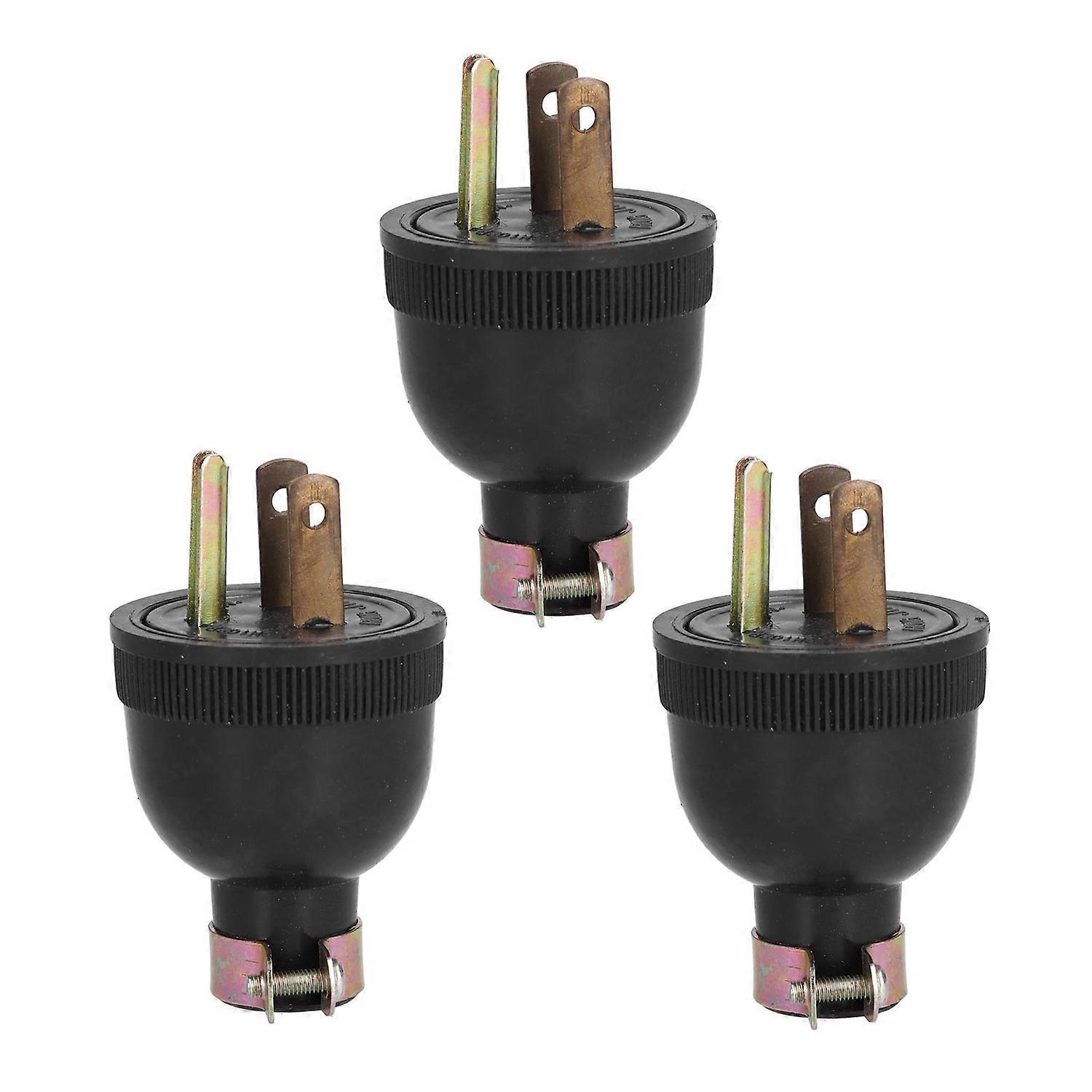 3er-pack Us-stecker (3-polig), Kompakt, Aus Kunststoff, Mit Rutschfester, Tragbarer Sicherung, Für 168°f/170°f Us-stecker (250 V).