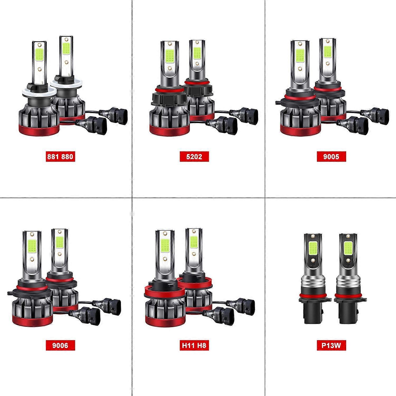 5202 Led-scheinwerferlampen, 30 W, 3000 Lumen, Superhelles Led-scheinwerfer-umrüstset, Ip68 Wasserdicht