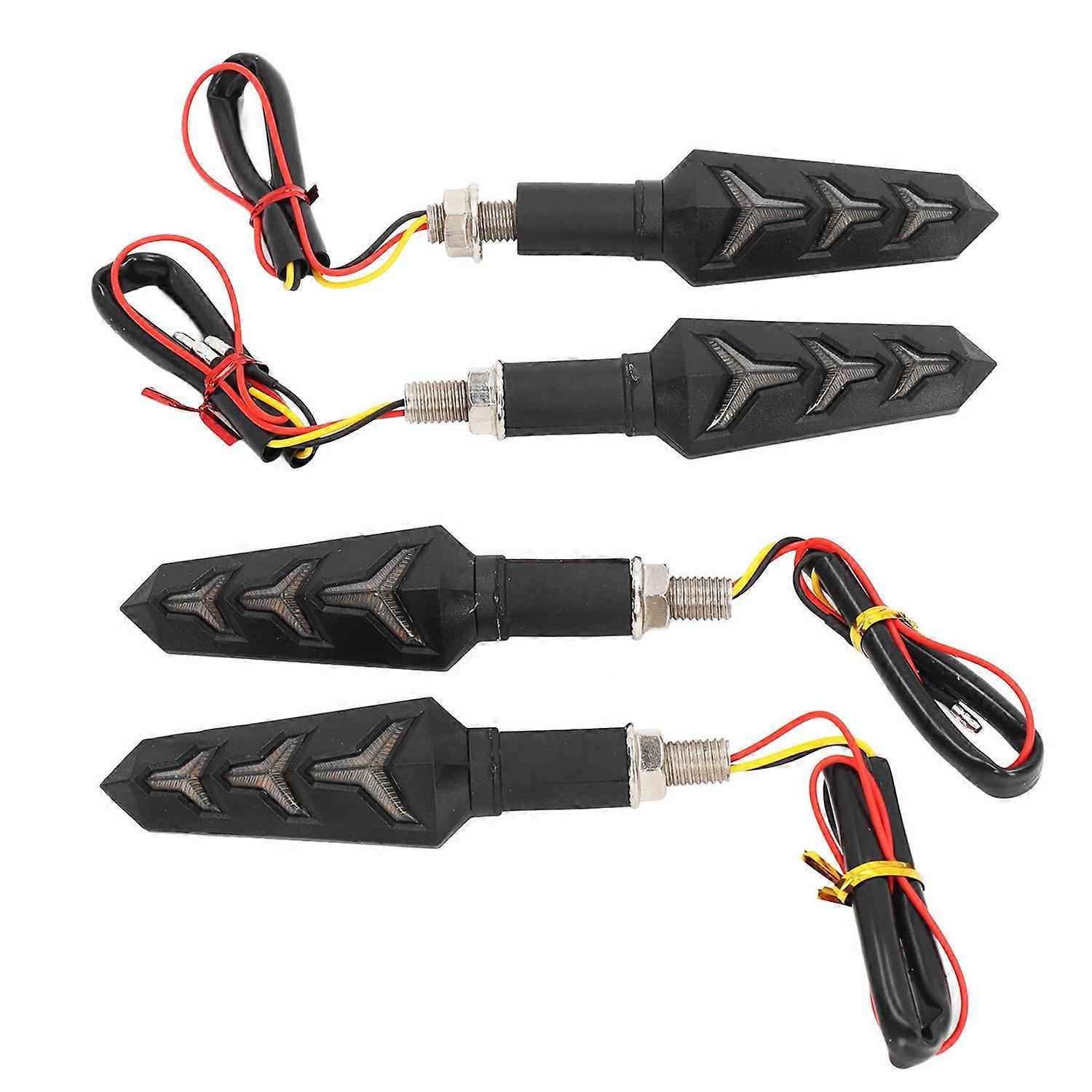 4er-set Motorrad-blinker In Y-form Mit Led-beleuchtung, Zweifarbig, Ip66 Wasserdicht, Universell