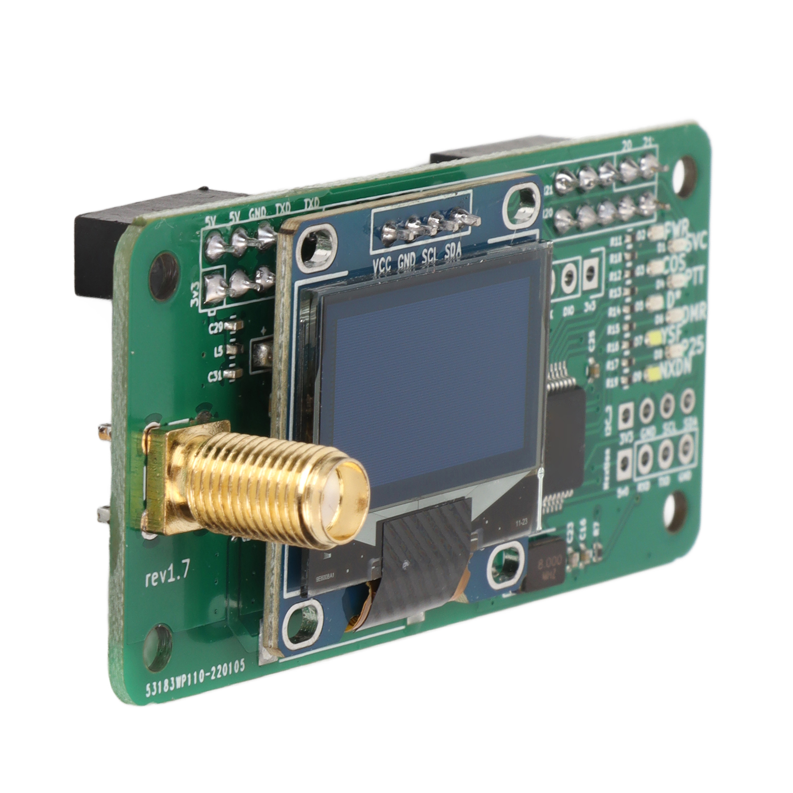Uhf/vhf/uv/mmdvm Hotspot-modul-kit Mit Sma-schnittstelle, Led-display Und Antenne