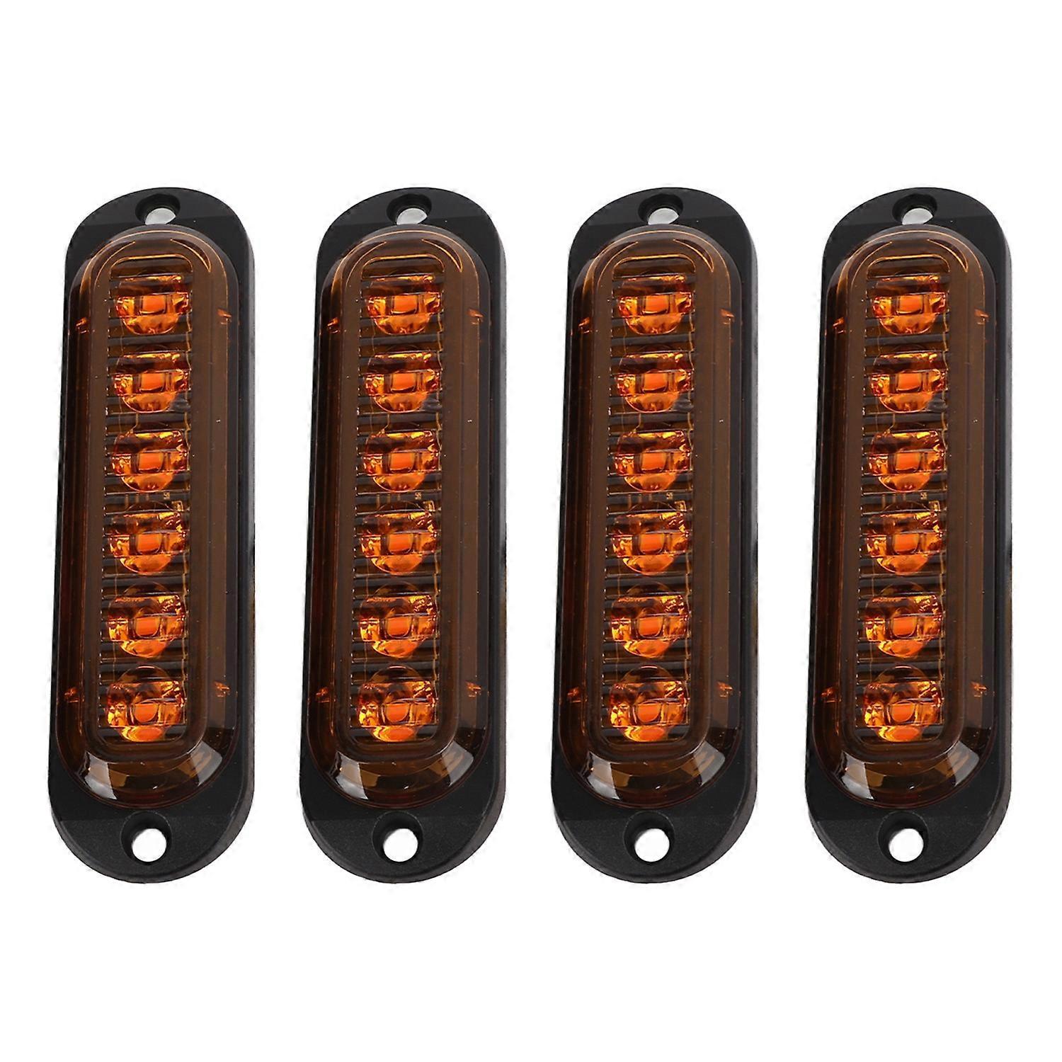 Stück Lkw-seitenleuchten, Hohe Helligkeit 90 Lm, Ip65 Wasserdicht, 6 Leds, Lkw-notfallblitzleuchte 12–24