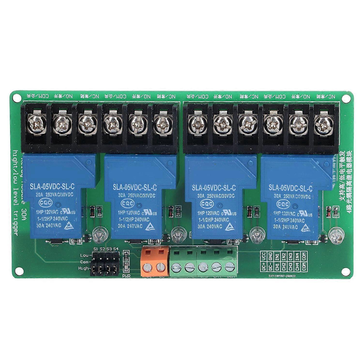 4-kanal-relaismodul, 30 A, Hoch-/niedrigpegel-stromrelaismodul Mit Isolations-optokoppler, 5 V