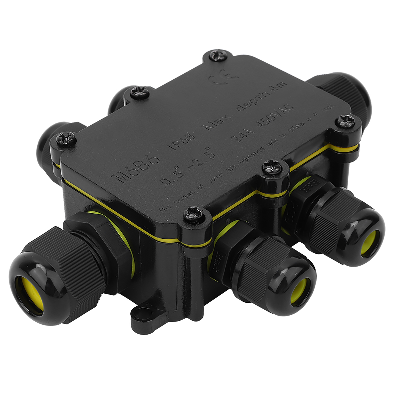 Ip68 Kunststoff-anschlussdose, 5 M Unterwasseranschluss, Verdrahtungskasten T100 450vac 24a Ul94v‑2