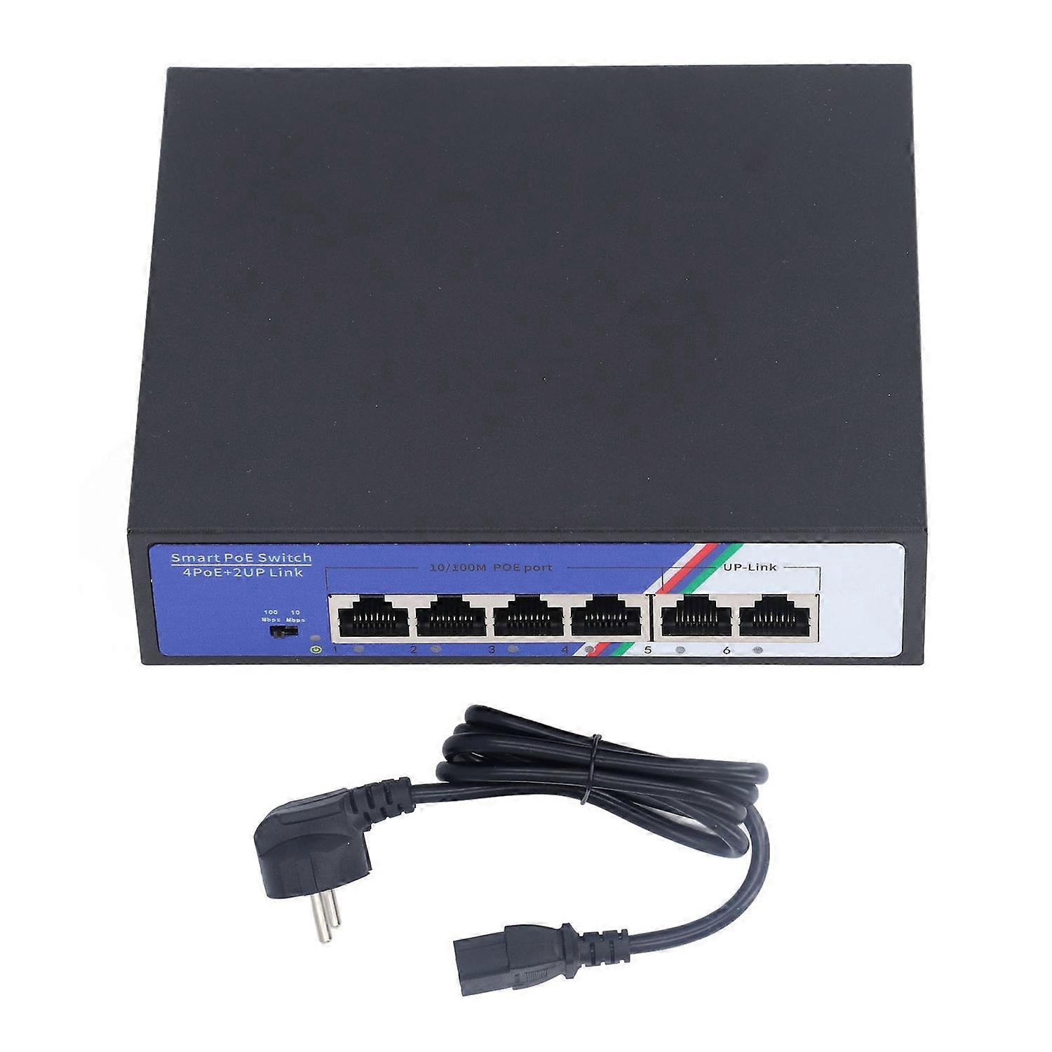 6-port-poe-switch, 1,2-gbit/s-ethernet-switch, Unmanaged, Plug-and-play, Metallgehäuse, Netzwerk-switch, 100–240