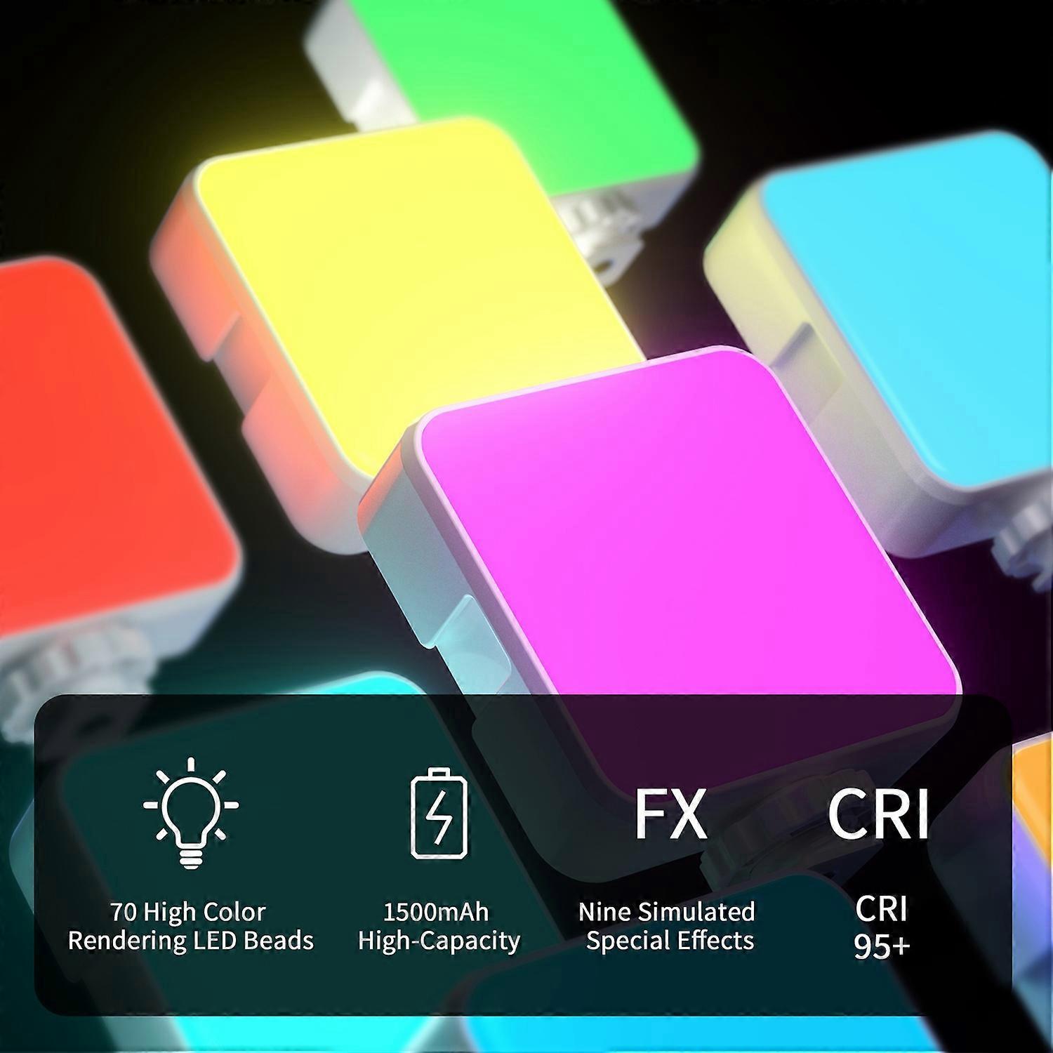 Desiontal Ireal X1 Pocket Rgb Videoleuchte, Videokonferenzleuchte, Led-fülllicht, 3000k-4800k-6500k, 8-