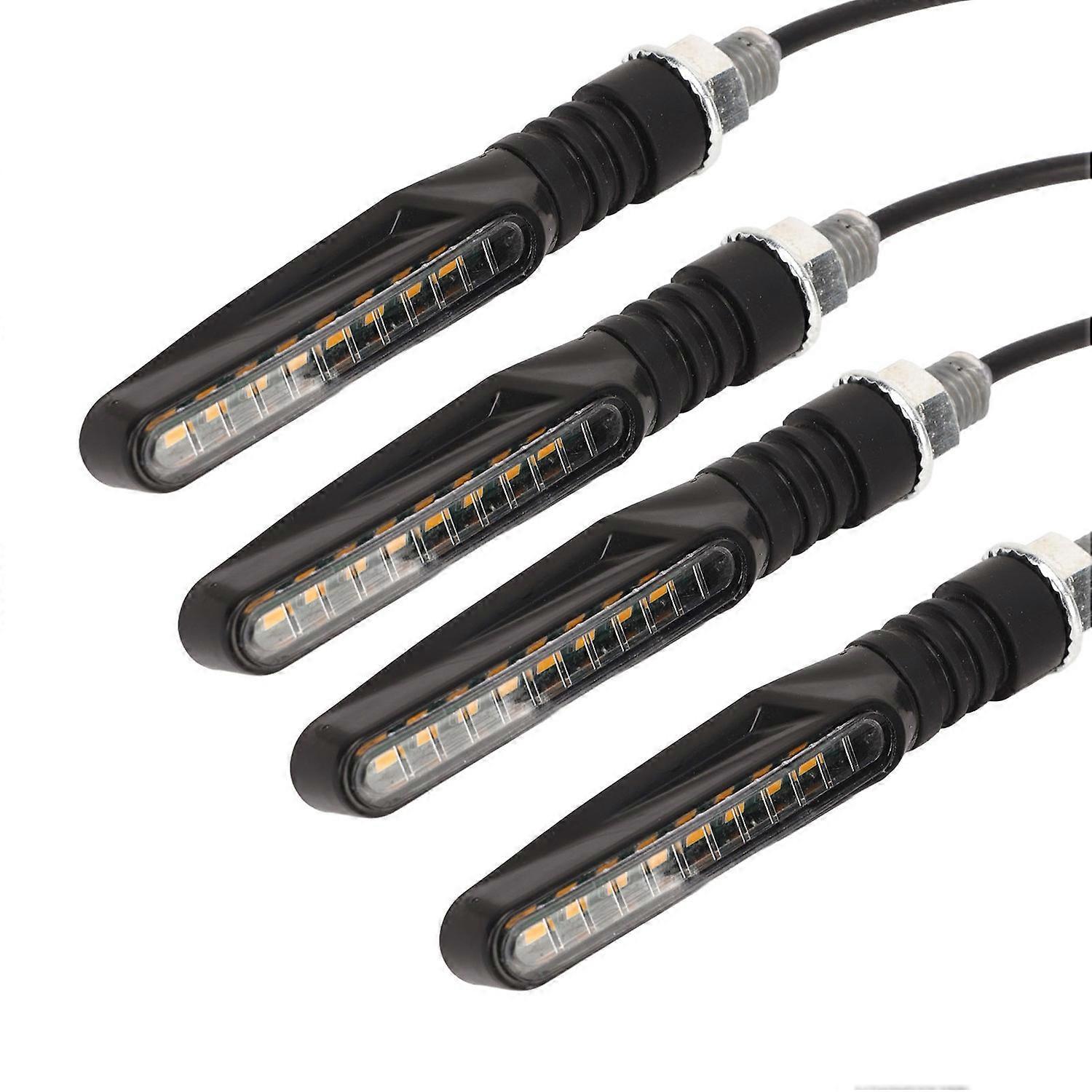 12v Motorrad-blinker, 8 Leds, 10 Mm, Bernsteinfarben, Wasserdicht, Universell Für M10-gewinde