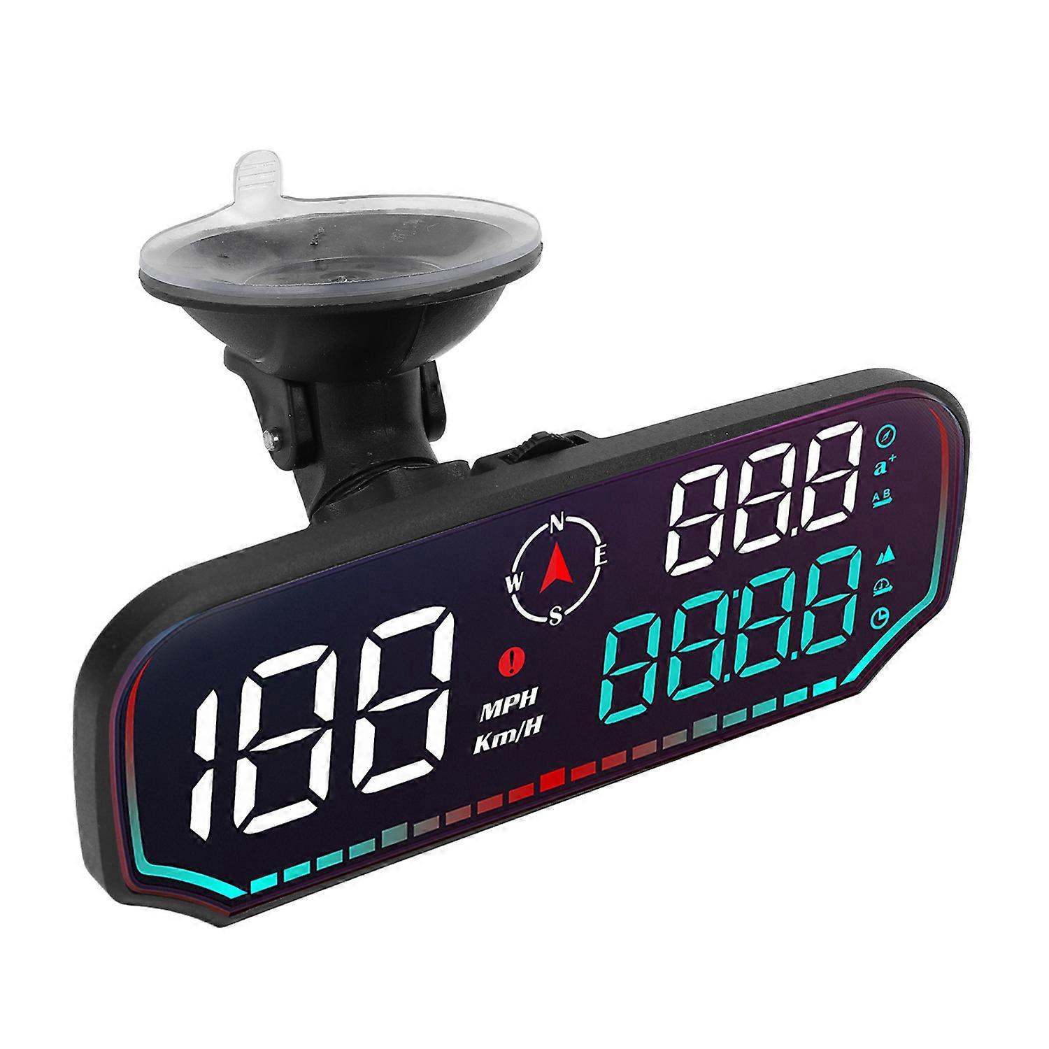 5-zoll-auto-hud-display, Usb-betriebener Digitaler Tachometer Mit Geschwindigkeitsüberschreitungswarnung Und Müdigkeitswarner