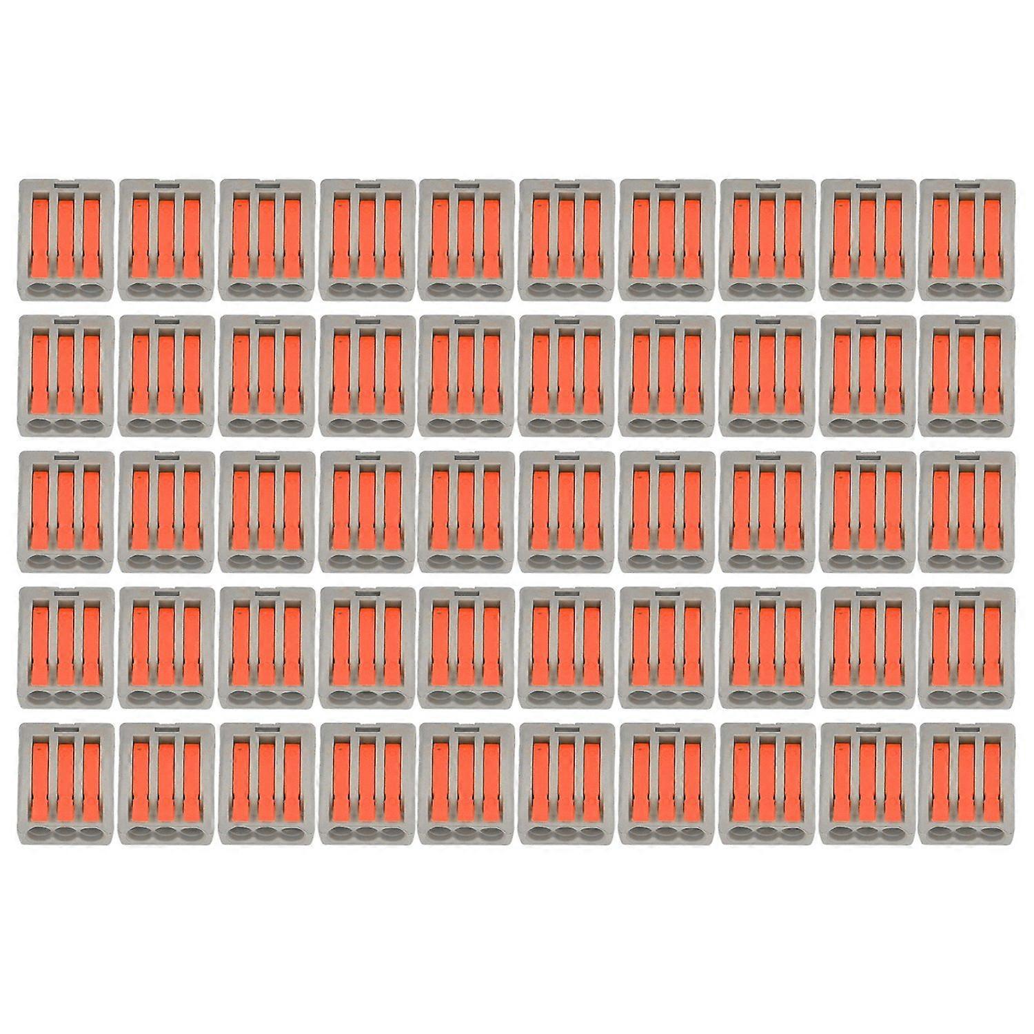 50 Stück 3-port-drahtverbinder Bronze Pc Kompaktkabel Schnellanschlussklemmen Für Gebäudeverkabelung