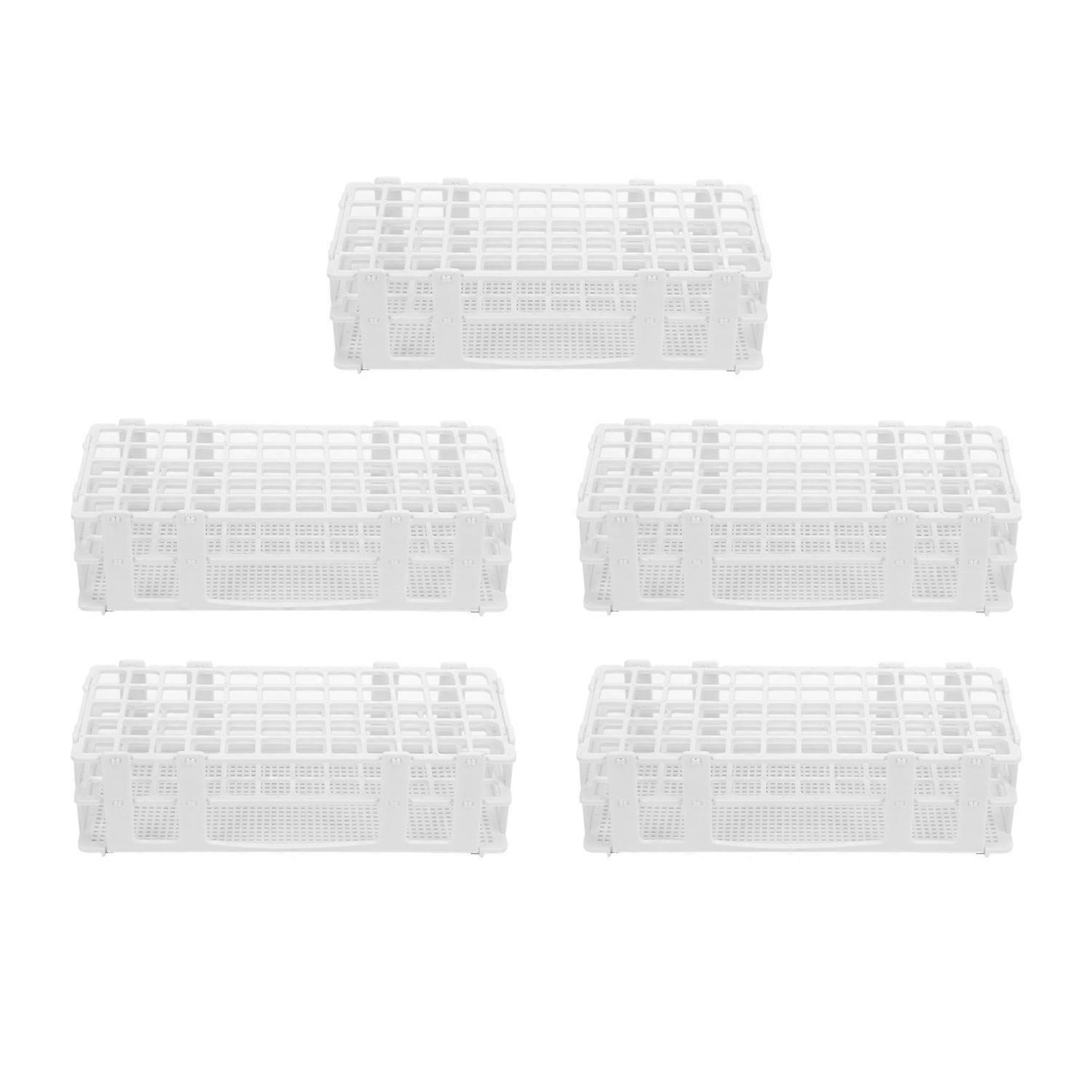5er-set Kunststoff-reagenzglasständer Mit 60 Löchern, Abnehmbarer Probenflaschenständer Für Labore (16 X 16 Mm)