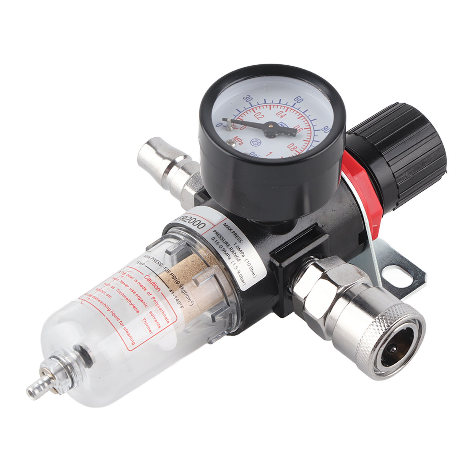 1/4-zoll-druckluftfilterregler Mit Wasser-öl-abscheider Und Manometerhalterung Afr2000