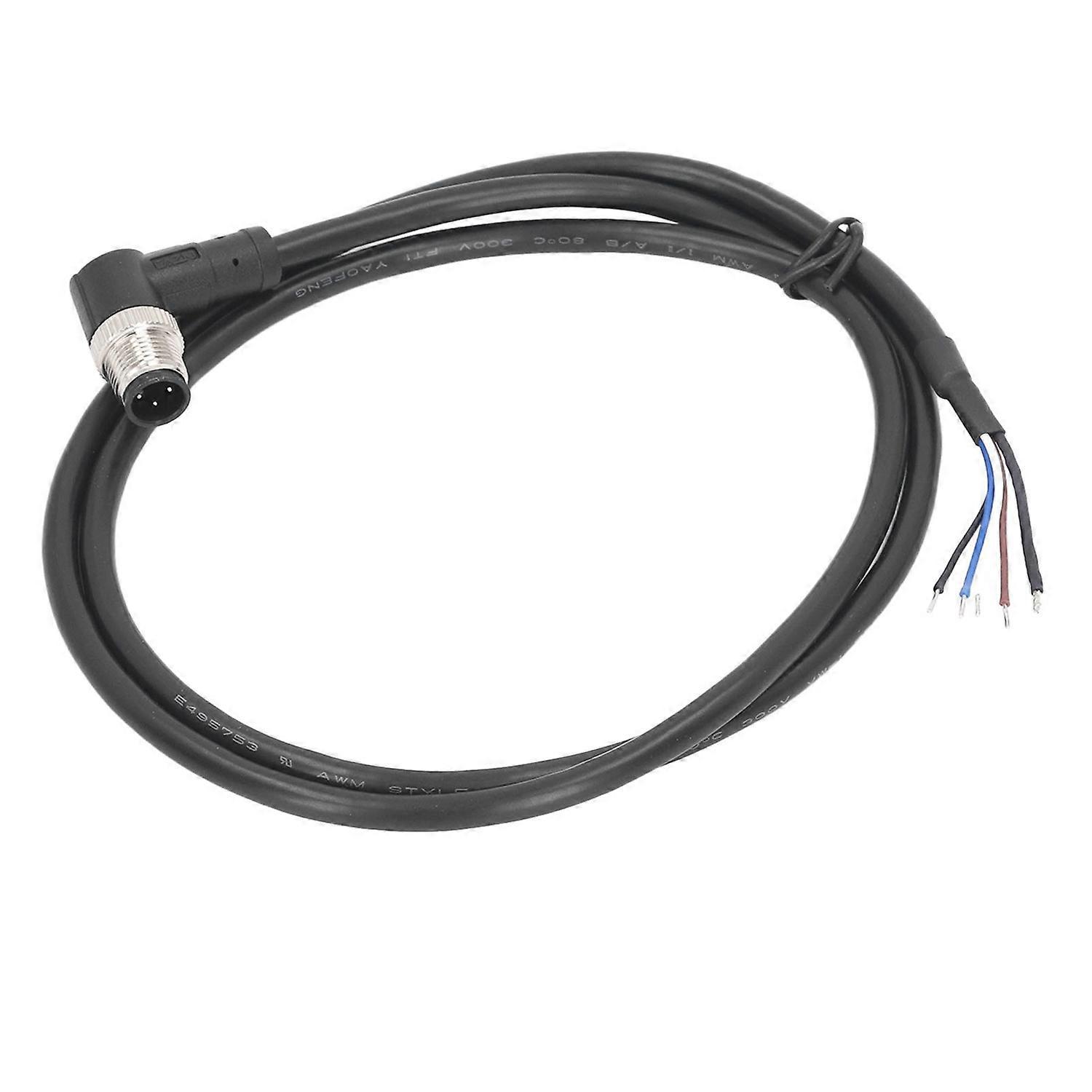 M12-steckverbinderkabel, 4-polig, Geschirmt, Rechtwinklig, Wasserdicht, Luftfahrtanschluss, Mit 1 M Leitung, 250 V Ac