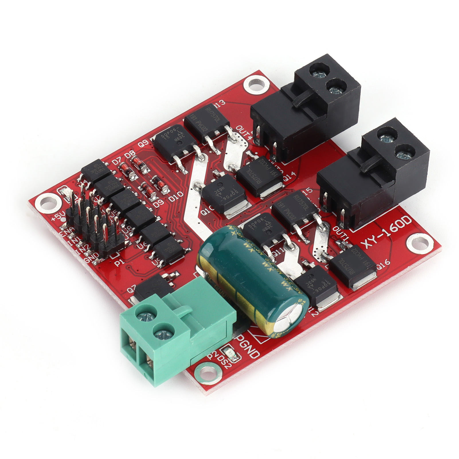 Dc-motortreibermodul Dc 6,5 V–27 V 7 A 160 W 2-wege-doppel-h-brücken-drehzahlreglerplatine