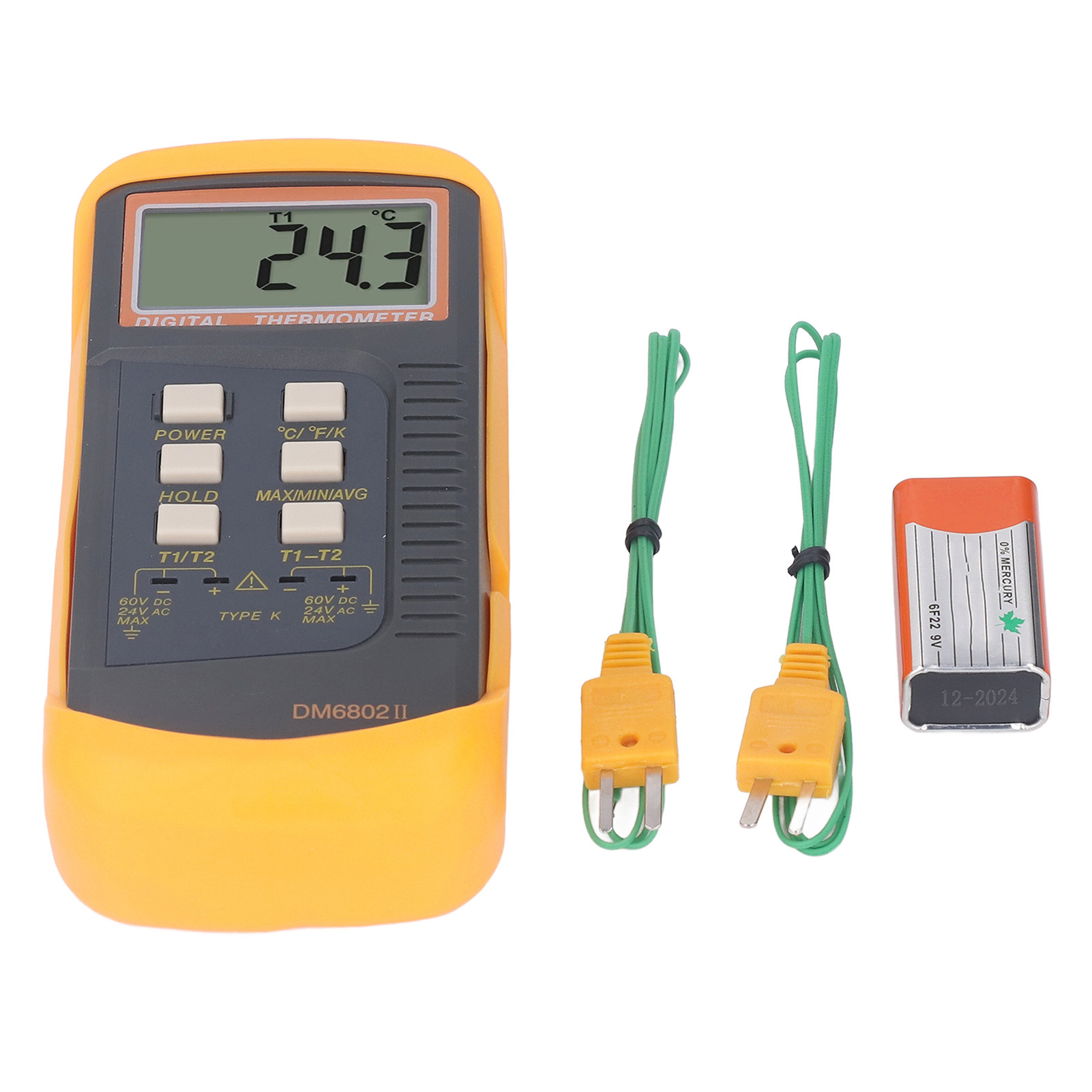 Digitales Kontaktthermometer -58℉ Bis 2498℉, Zweikanal-thermometer Typ K Zur Temperaturmessung