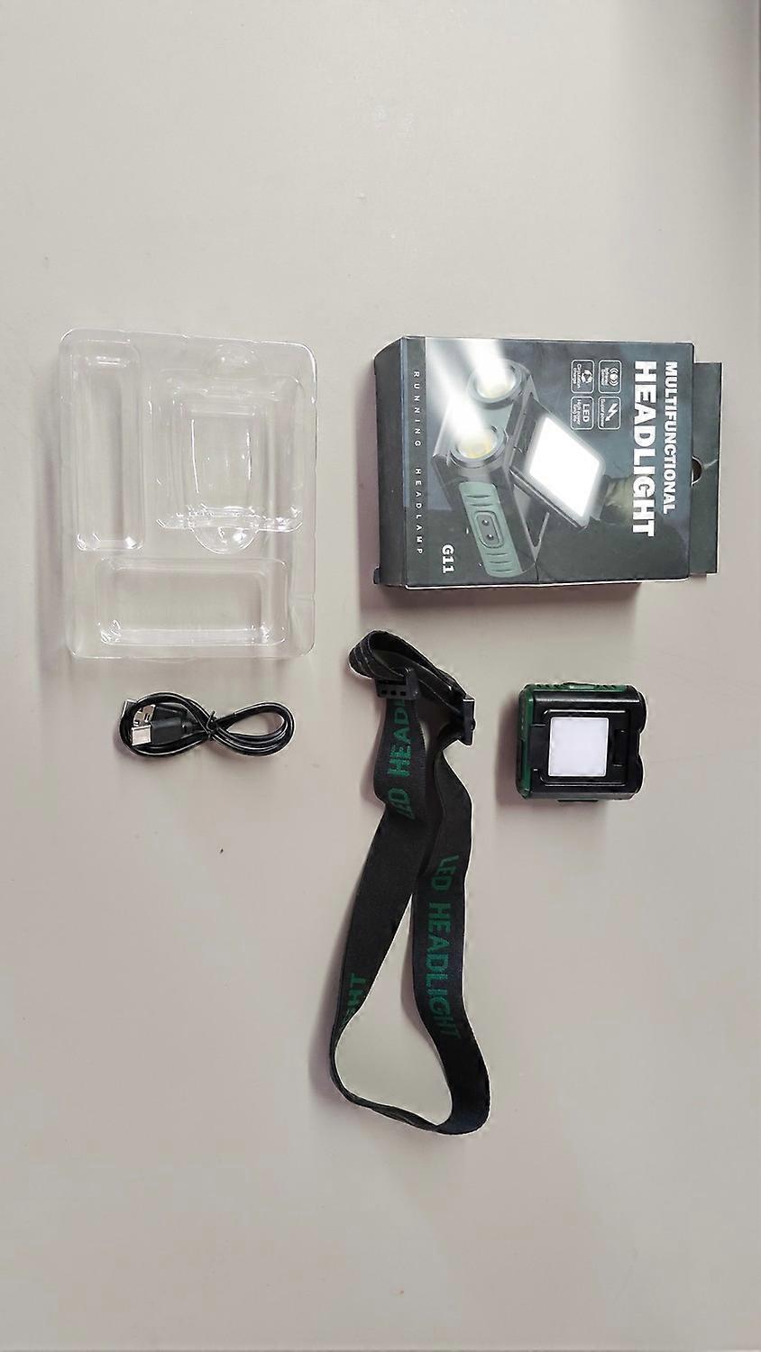 Xpg+led Stirnlampe Für Outdoor-angeln, Kopfclip-leuchte Mit Wellensensor, Wiederaufladbar