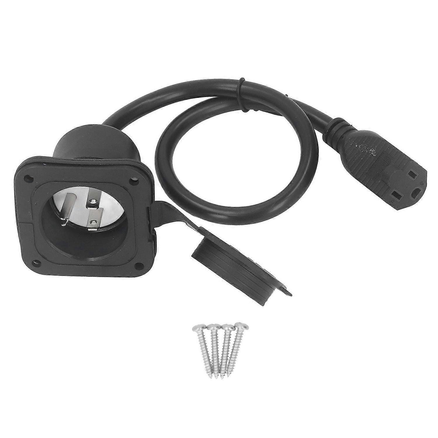 Netzanschlussstecker, 2-polig, 3-adrig, Nema 5-15, Wohnmobil-flanschanschluss, 15 A, Mit Wasserdichter Abdeckung