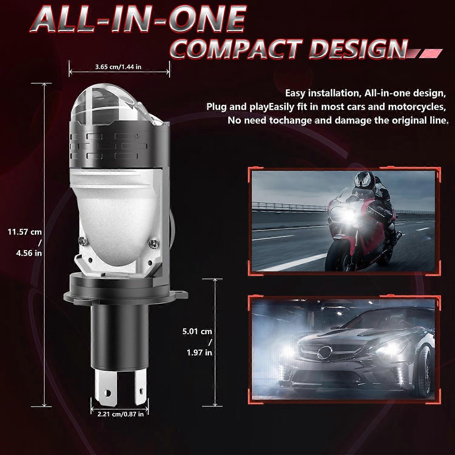 H4 Led-scheinwerferlampen Ip67 Wasserdichte Auto-led-scheinwerferlampen 6000k 80w 10000lm Helles Led-scheinwerferlicht