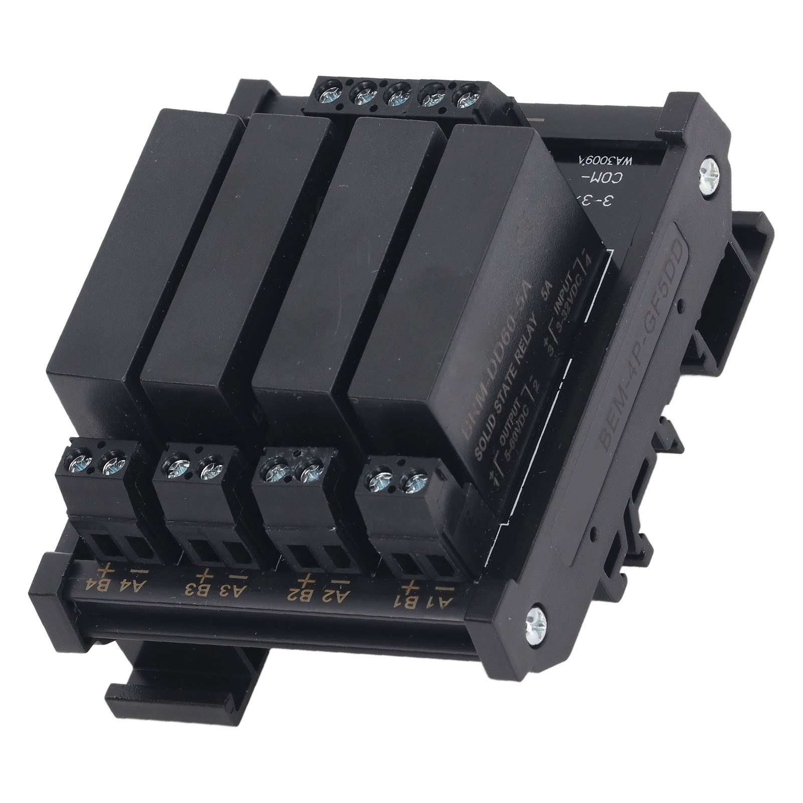 4-poliges Dc/dc-relaismodul Für Din-schienenmontage, Halbleiterrelais, Gemeinsamer Minuspol, 3–32 V Eingang, 5–8 A, 5–60 V Last