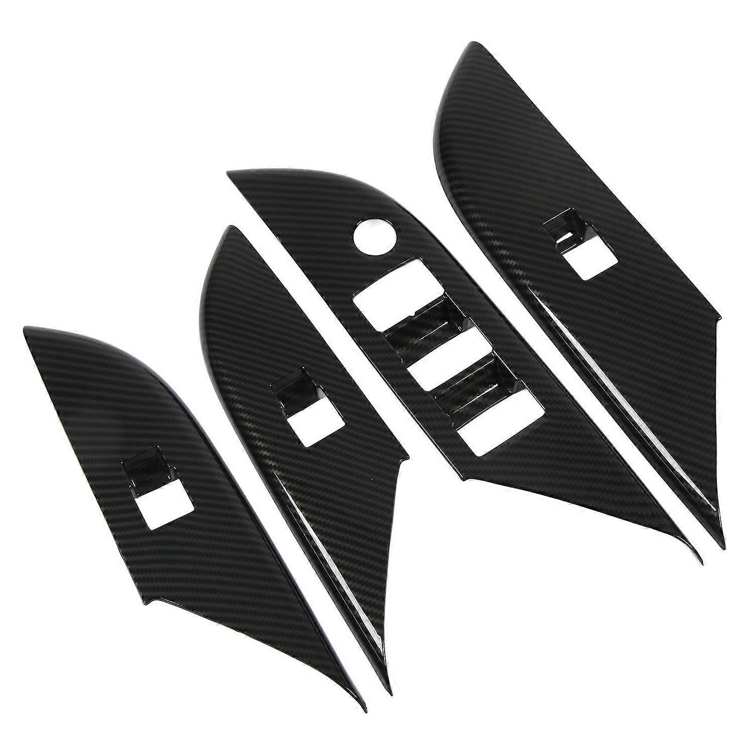 4-teiliges Türfenster-bedienfeld-abdeckungsset Im Carbonfaser-look Für Toyota Hilux 2015–2021 (linkslenker)
