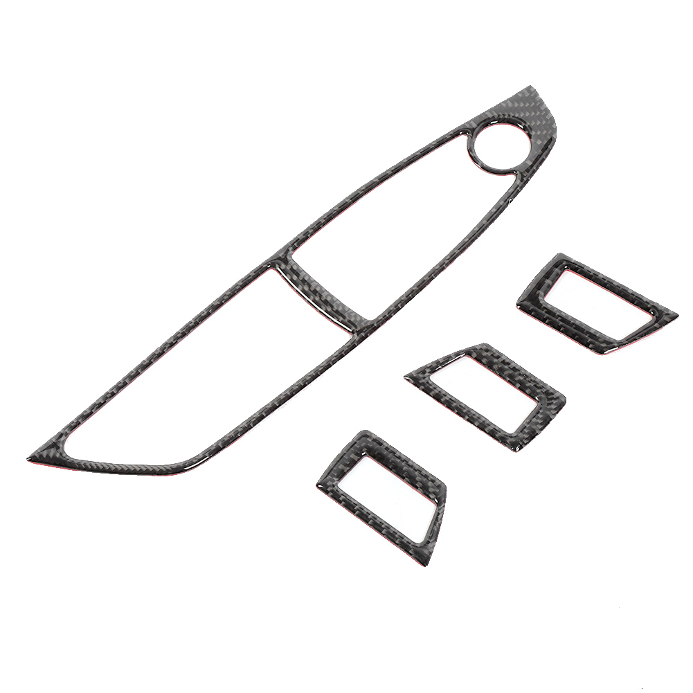 4-teiliges Set Aus Carbonfaser-fensterheber-abdeckleisten-aufklebern, Passend Für Ford F10 Serie 5 (2011–2018)