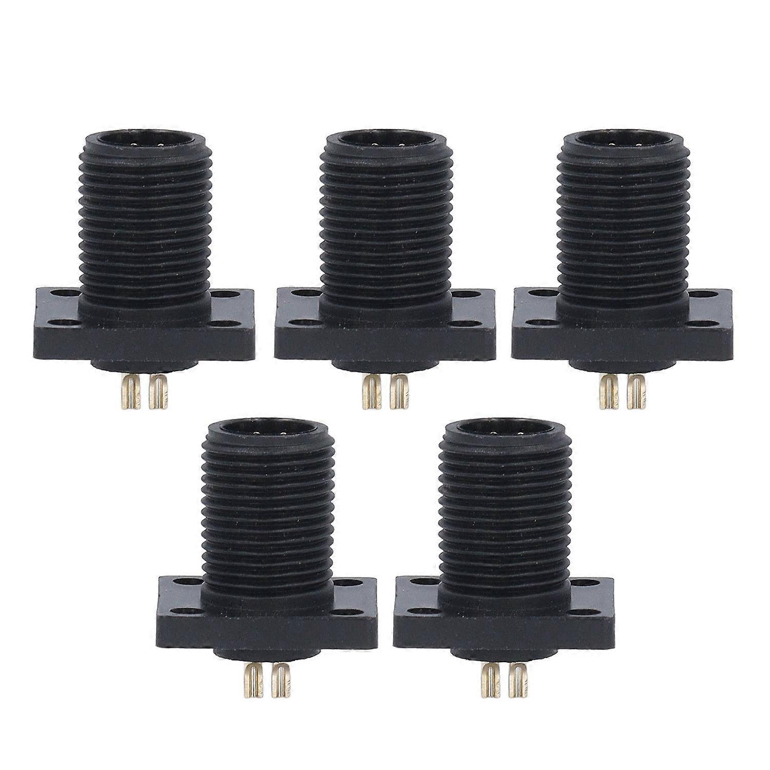 5 Stück E7 Gewinde Vierkantflansch-stiftstecker Luftfahrttyp Pa66 Lötanschluss 4-adrig Ip67 Elektrokabel