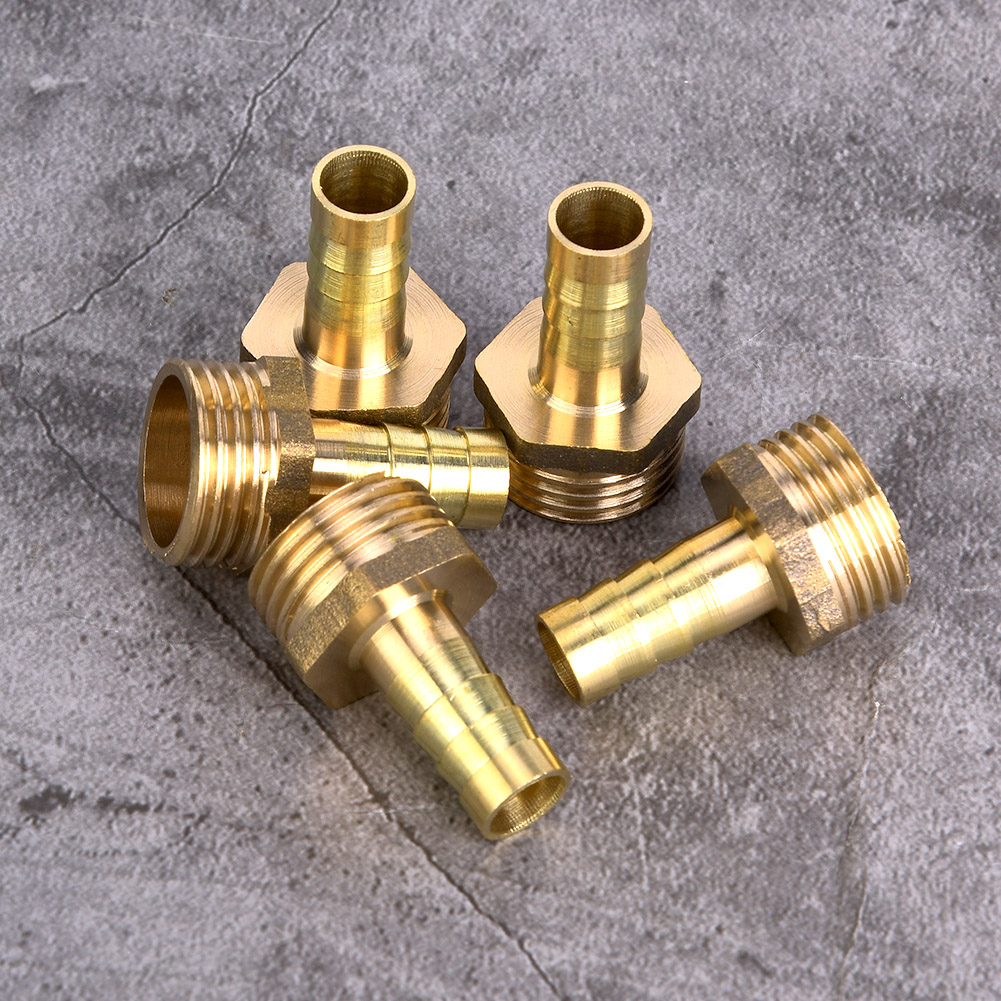 5 Stück Messing-schlauchverbinder Mit Außengewinde, Passend Für Wasserleitungen Und Schläuche (g1/2 Bis 10 Mm).