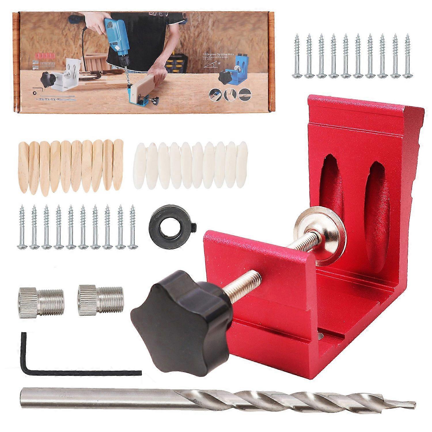 46-teiliges Set Mit Schrägbohrlehren Für Die Holzbearbeitung, Robust Und Präzise, Aus Aluminiumlegierung