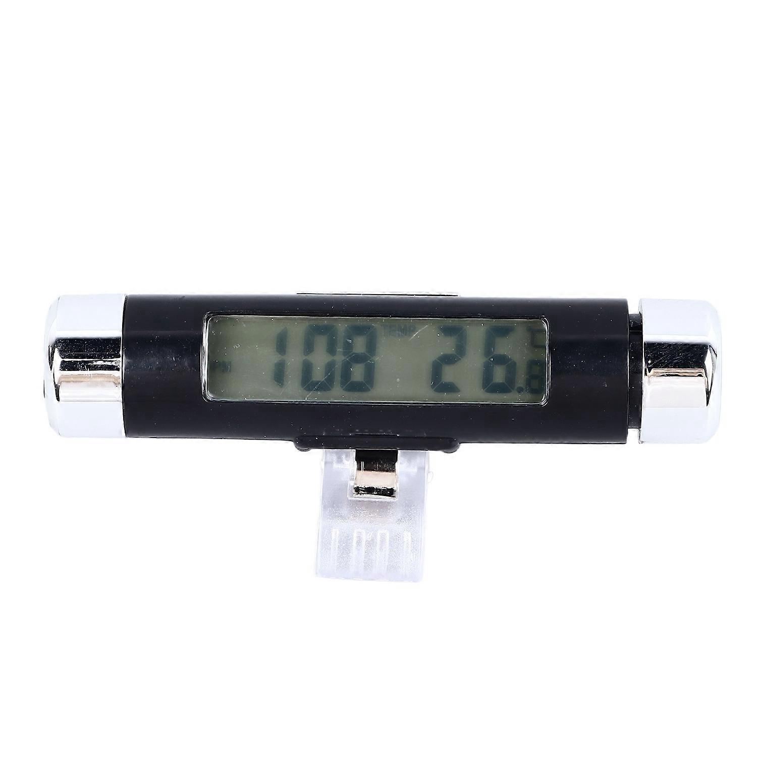 Auto-lüftungsschlitzuhr 2-in-1 Multifunktionale Clip-on-digitaluhr Mit Thermometer Und Led-hintergrundbeleuchtung