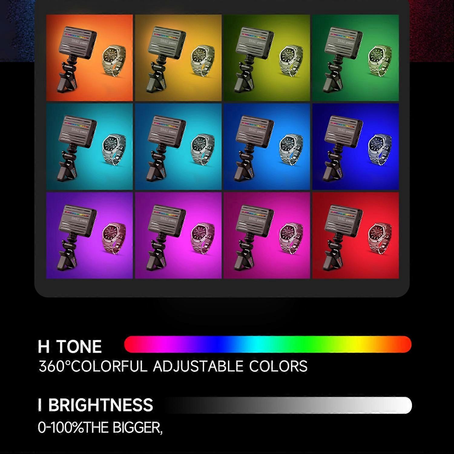 Rgb-led-videoleuchte Im Taschenformat, Dimmbar Von 2500 K Bis 9000 K, 10 Lichtszenen-effekte Für Videokonferenzen