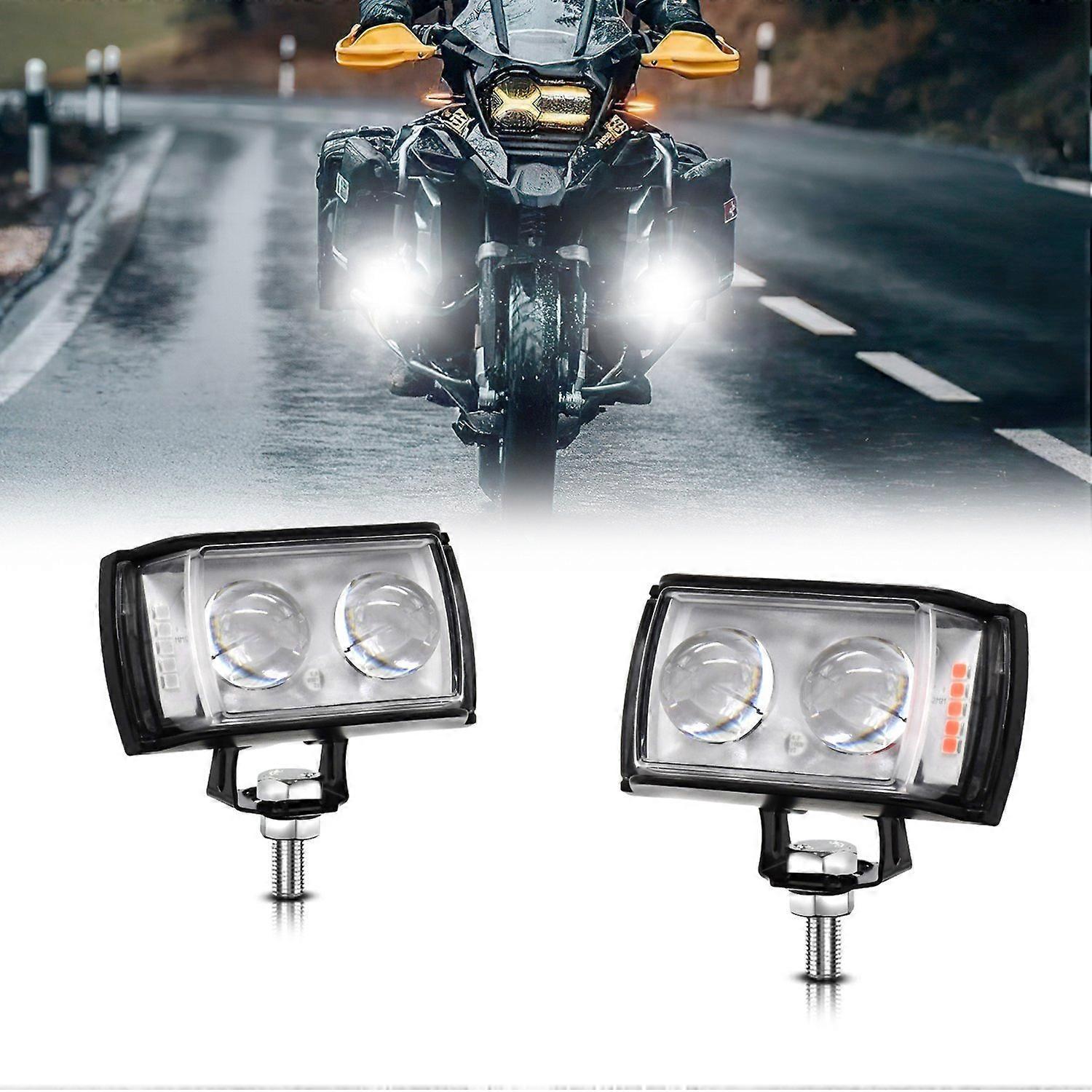 Motorrad-led-fahrleuchten, 60 W, 6000 Lm, 6000 K/3000 K, Superhelle Scheinwerfer, Wasserdichte Nebelscheinwerfer