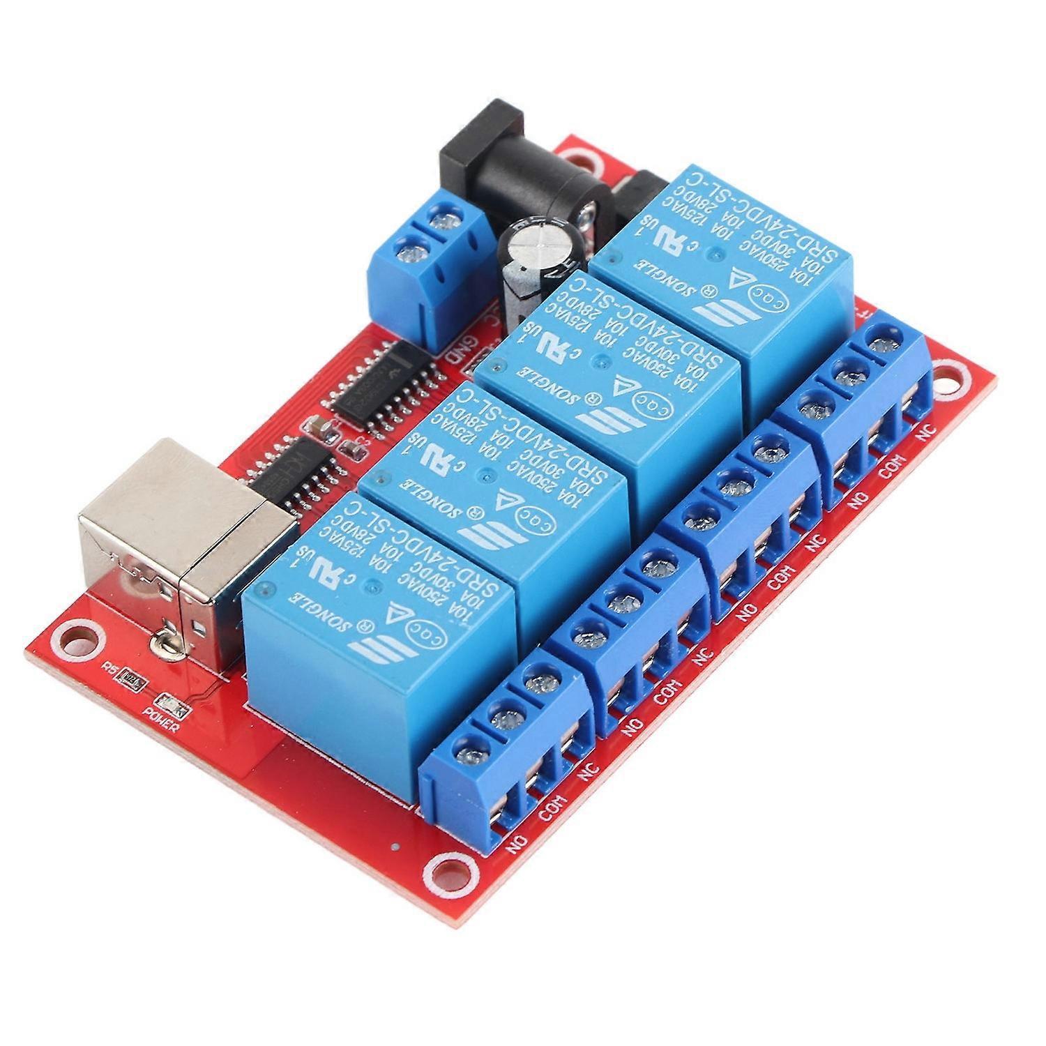 4-kanal-relaismodul, Usb-anschluss, Kostenlose Dc-relaisplatine, Computersteuerung (sps), 3 Betriebsmodi, 24