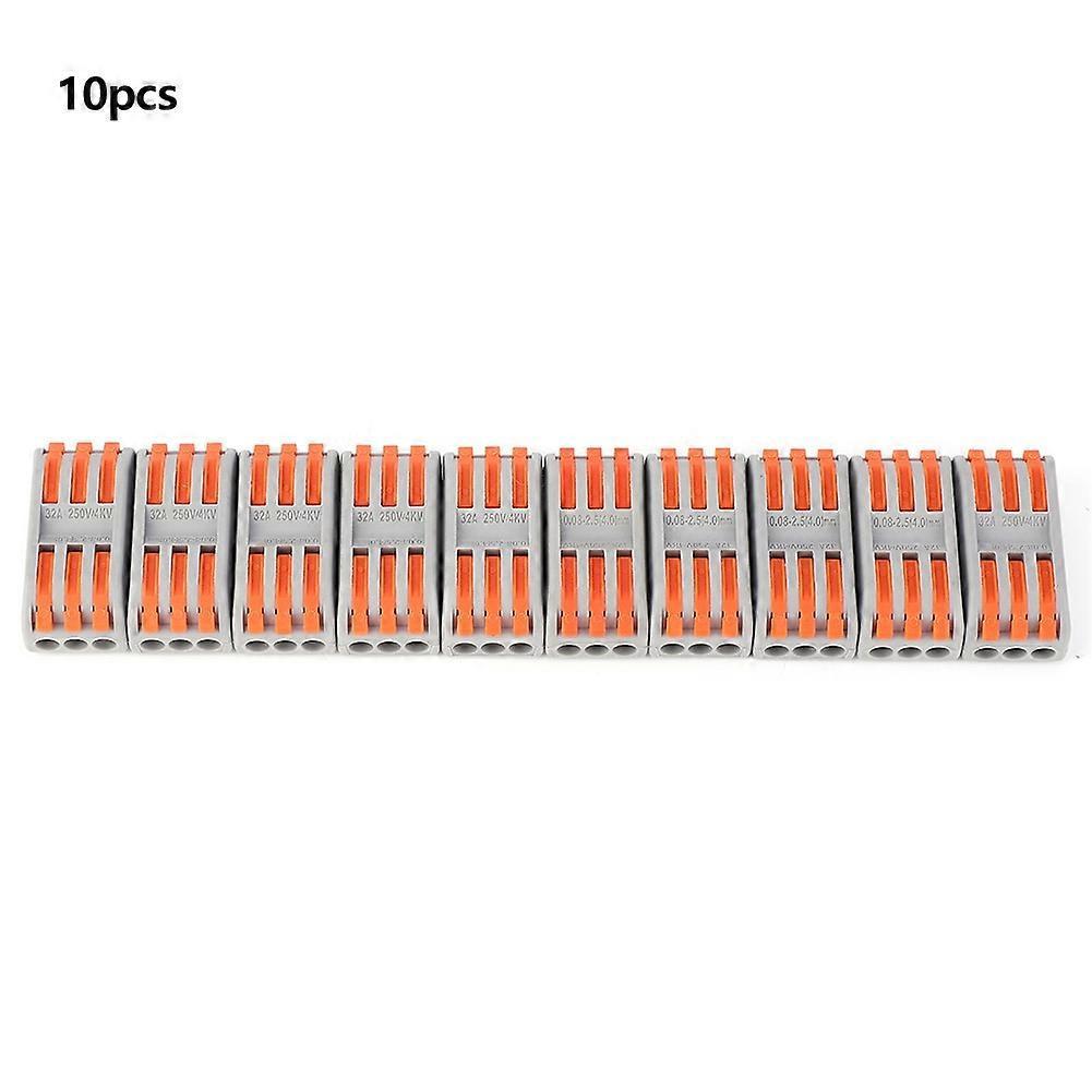 10 Stück Pct3-3 Schnellverbinder 3-in 3-out Elektrische Kabel-docking-klemme Einfarbig