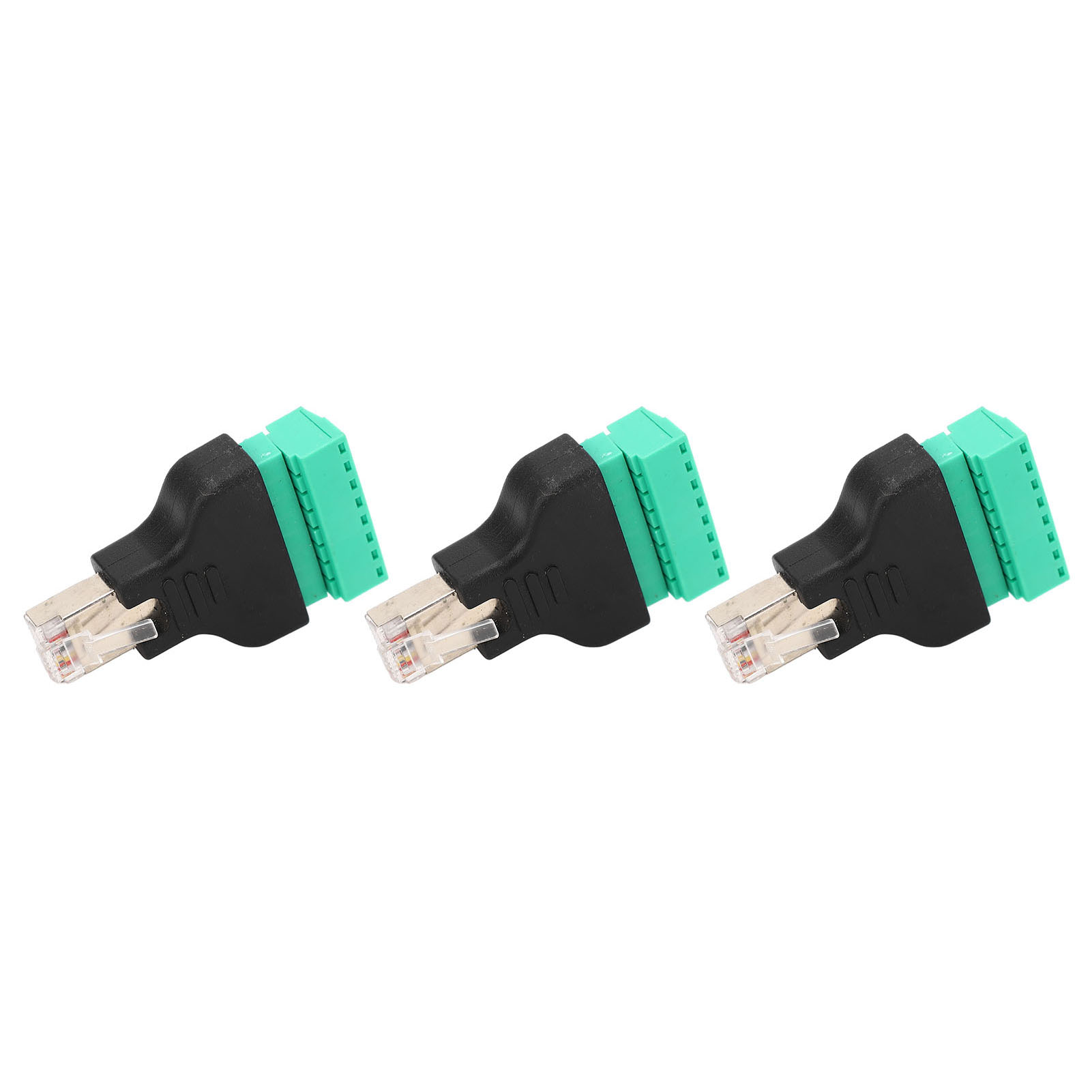 3 Stück Rj45-schraubklemmenadapter, Rj45-innengewinde Auf 8-poligen Netzwerkstecker, Schweißfrei