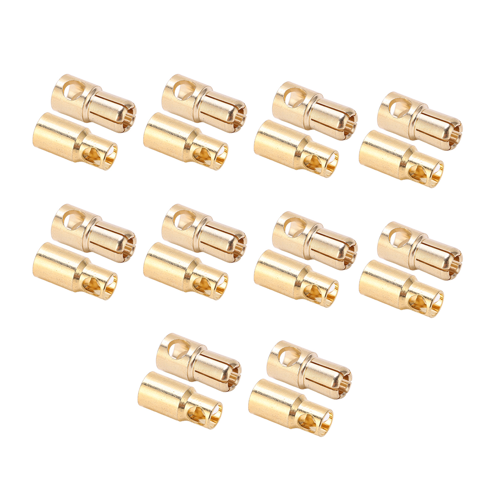 10 Sets 6mm Bananenstecker Kupferbeschichtung Gute Übertragungsqualität Stecker Buchse Batterieanschlüsse