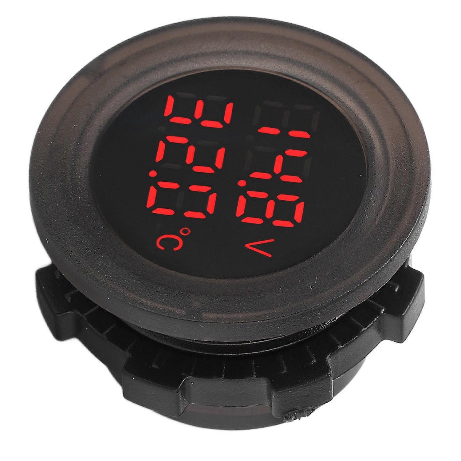 Dual-display-temperatur-voltmeter, Klare Und Stabile Anzeige, Wasserdicht, Einfache Installation, Auto-thermometer