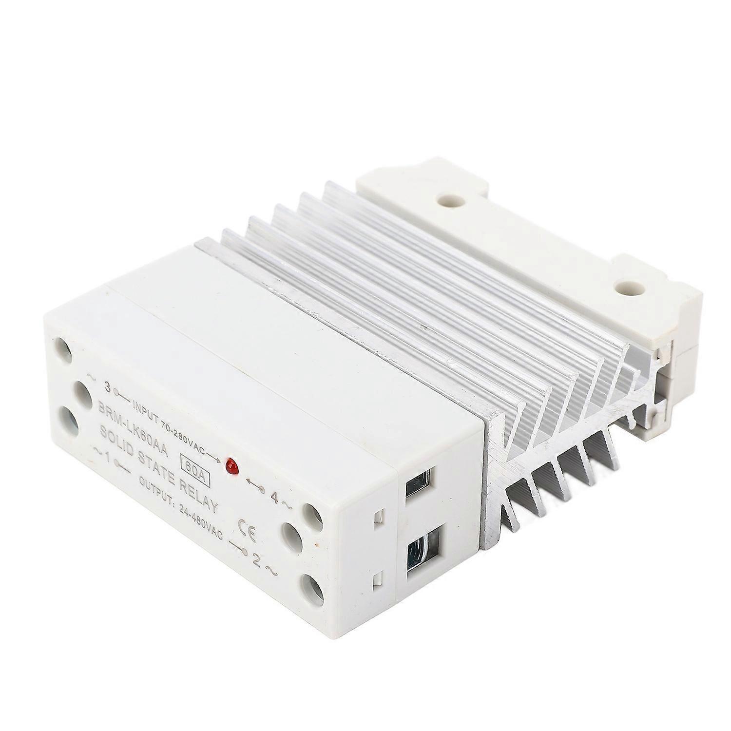 Ac/ac-halbleiterrelais Mit Integriertem Kühlkörper Für Schienenmontage, Einphasiges Ssr-modul, 70–280 V Ac Eingang