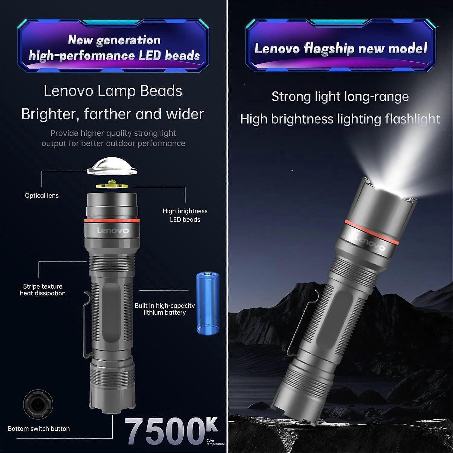 Led-taschenlampe Mit Hoher Helligkeit, 3 Modi, Tragbar, Multifunktional, Wasserfest – Ideal Für Zuhause