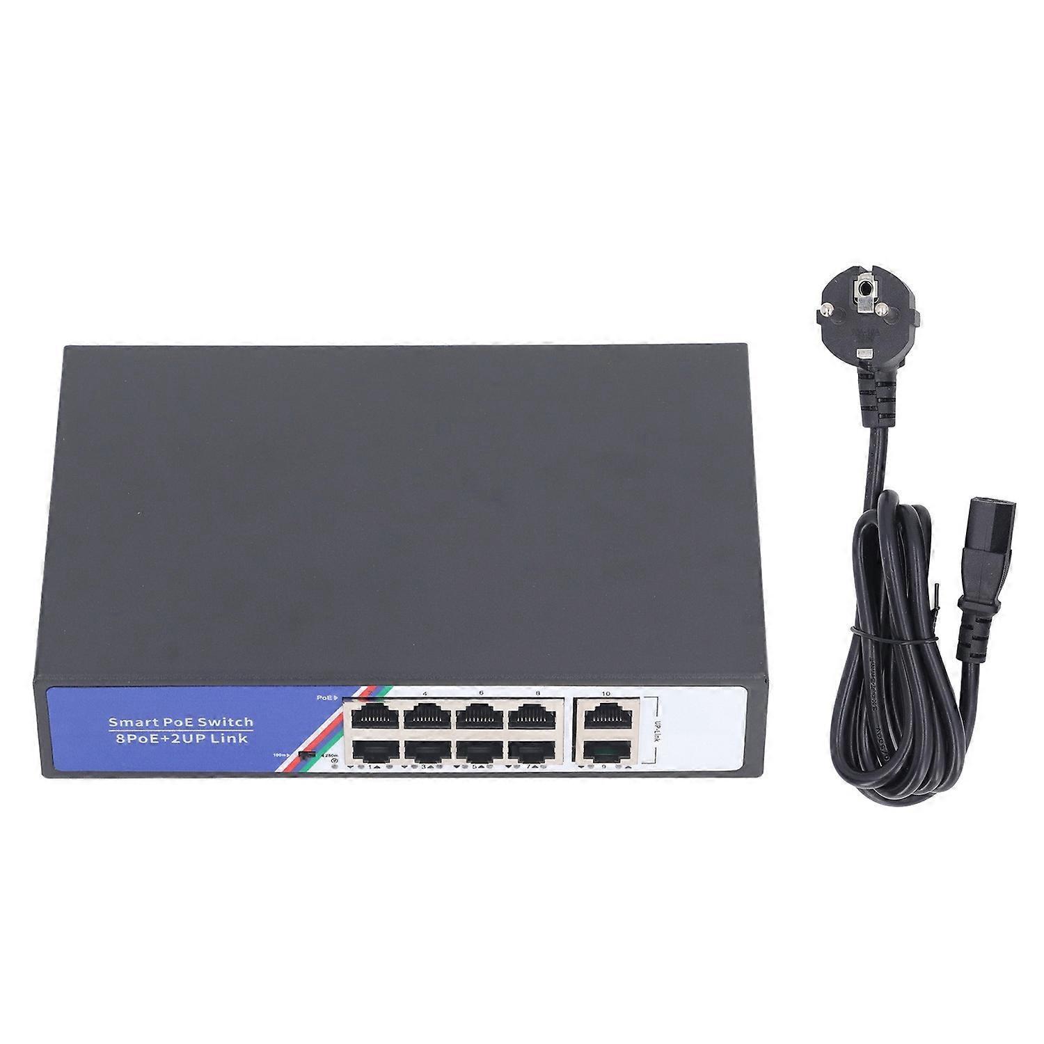 10-port Poe-switch, Unmanaged, Plug-and-play-netzwerk-ethernet-switch, 20 Gbit/s Kapazität, Metallgehäuse, 100
