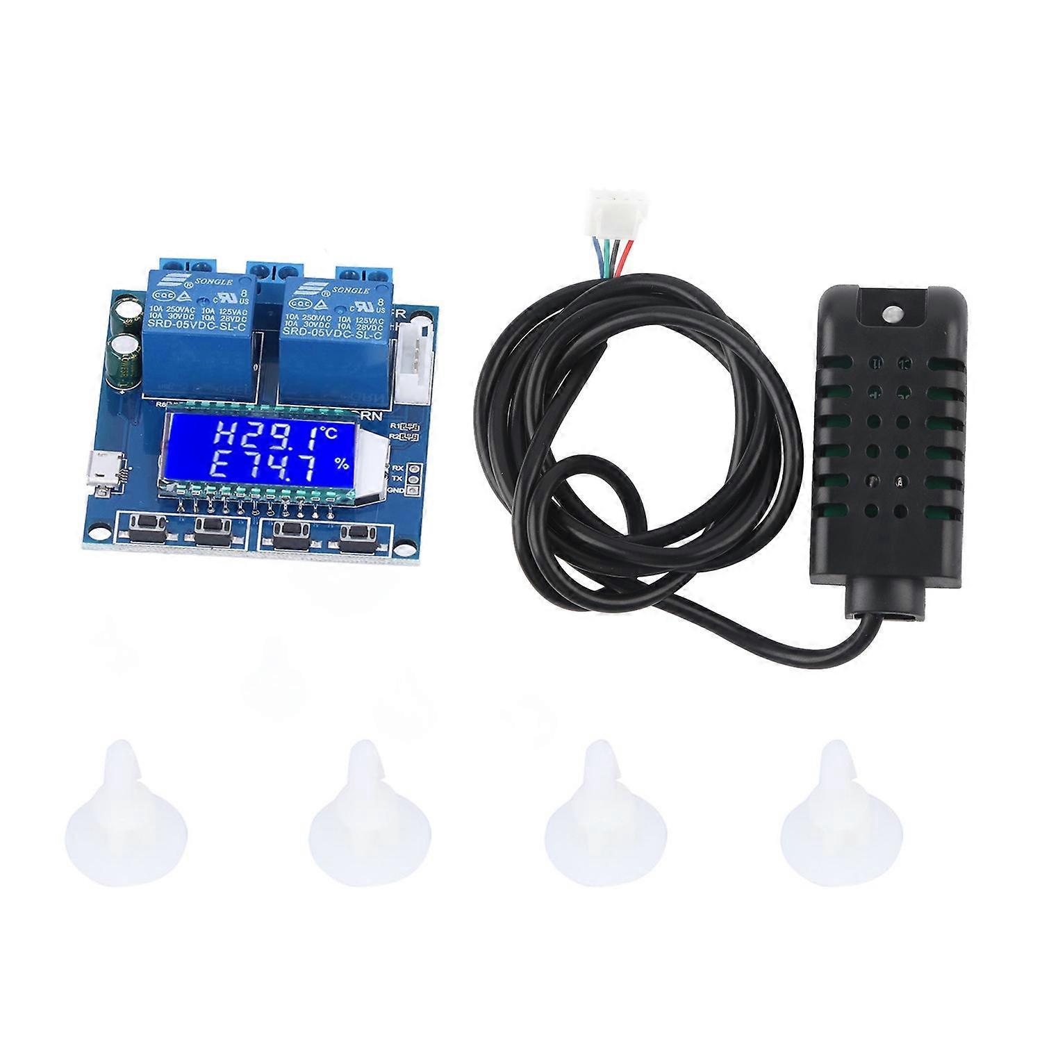Feuchtigkeits- Und Temperaturregelungsmodul Mit Digitalanzeige, 2 Ausgangsrelaisplatinen, Sensor, Dc 630 V, Xytr01